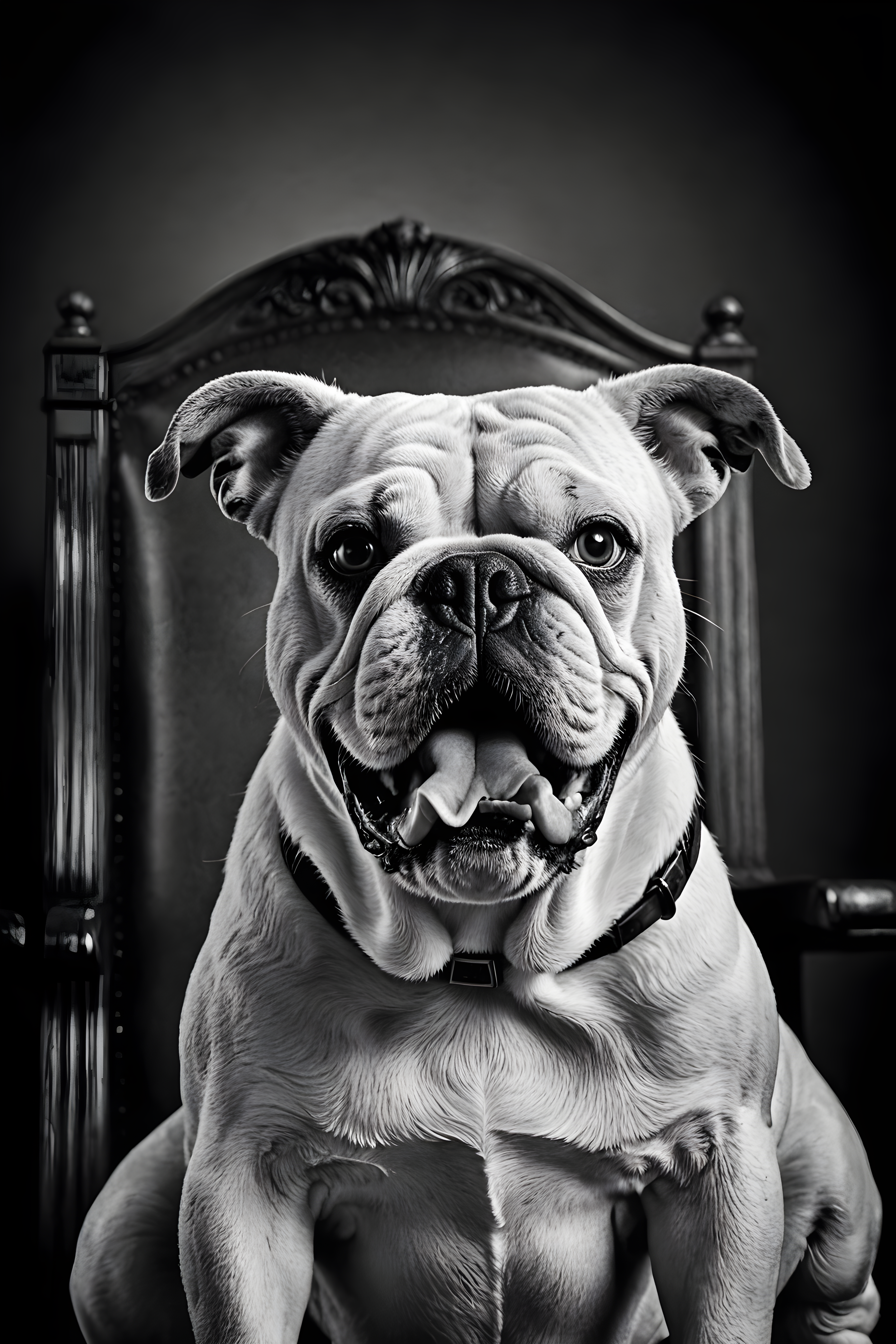 Judge Bulldog — Black & White (Happy)