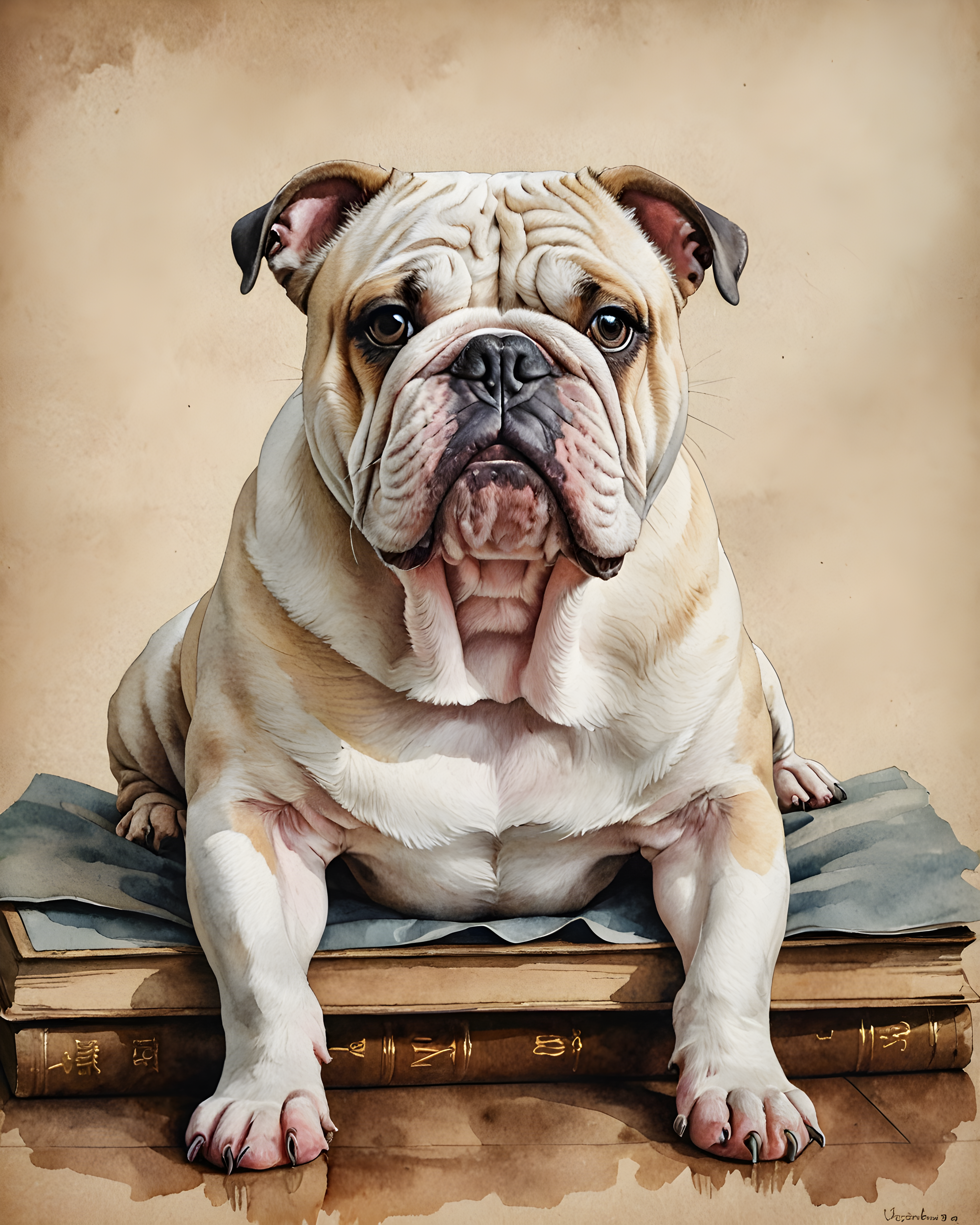 Judge Bulldog — Watercolor (Aesthetic)