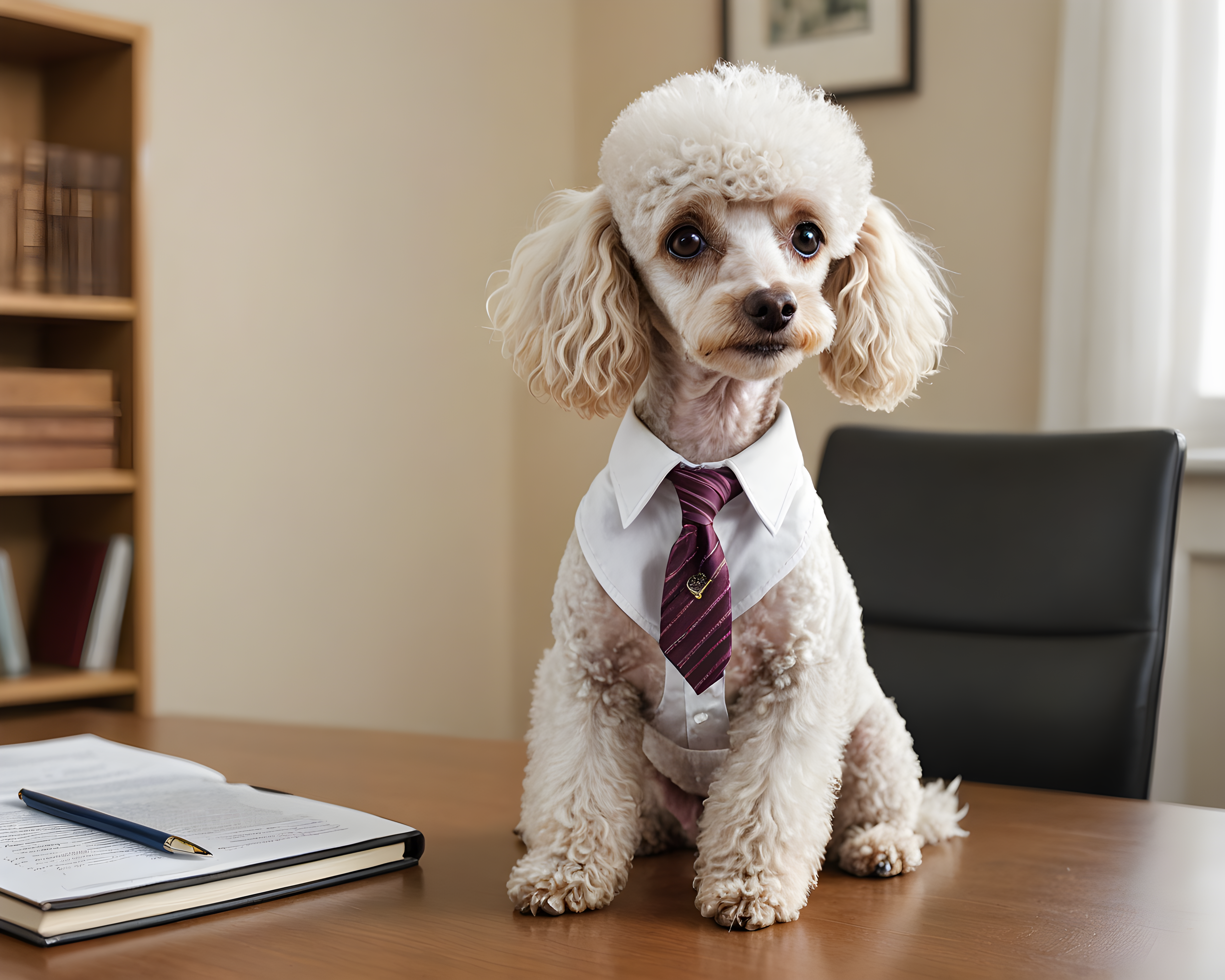 Lawyer Poodle — Line Art (Cute)