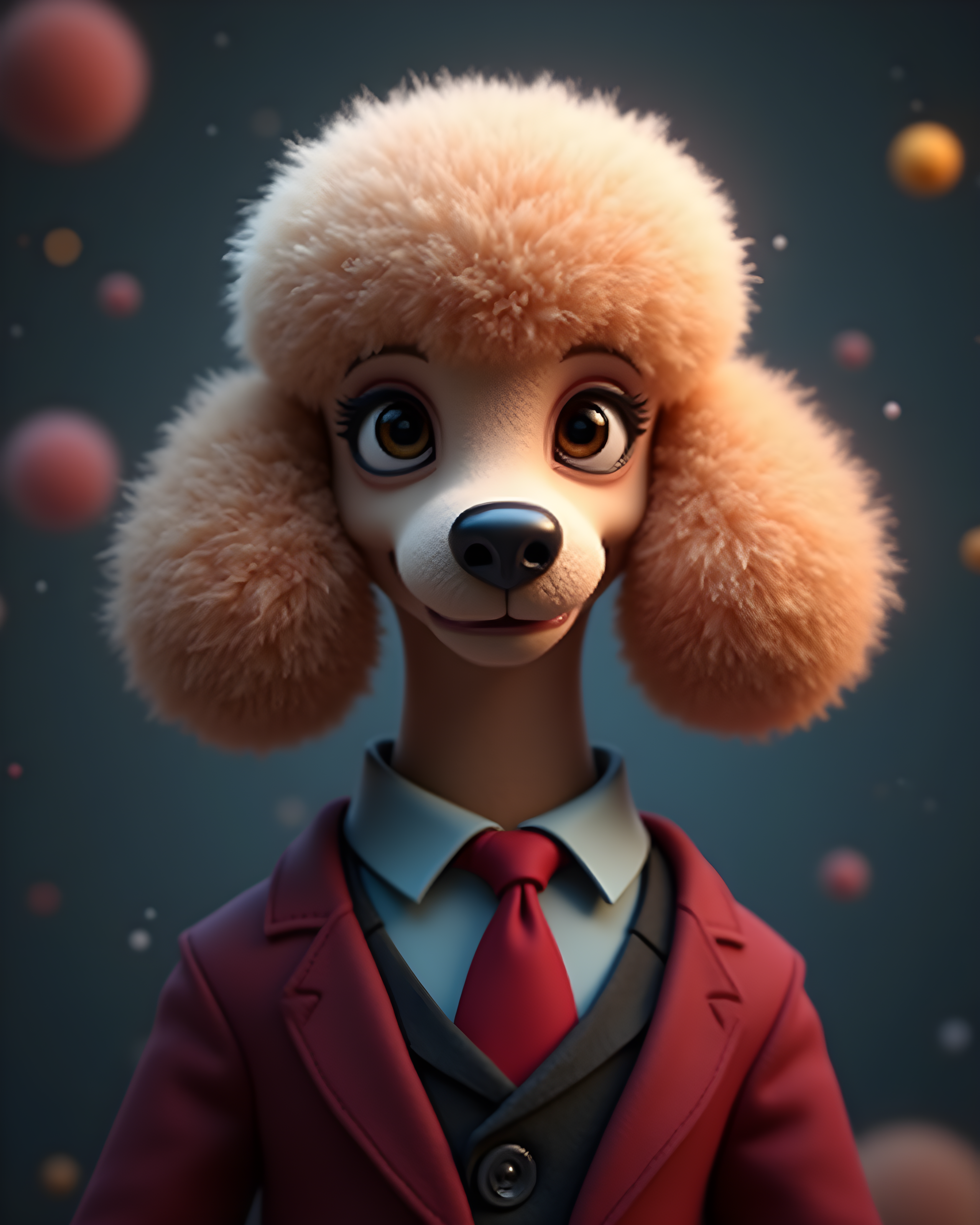Lawyer Poodle — 3D Render (Fantasy) — Wall Art (Printable) — Portrait 4×5