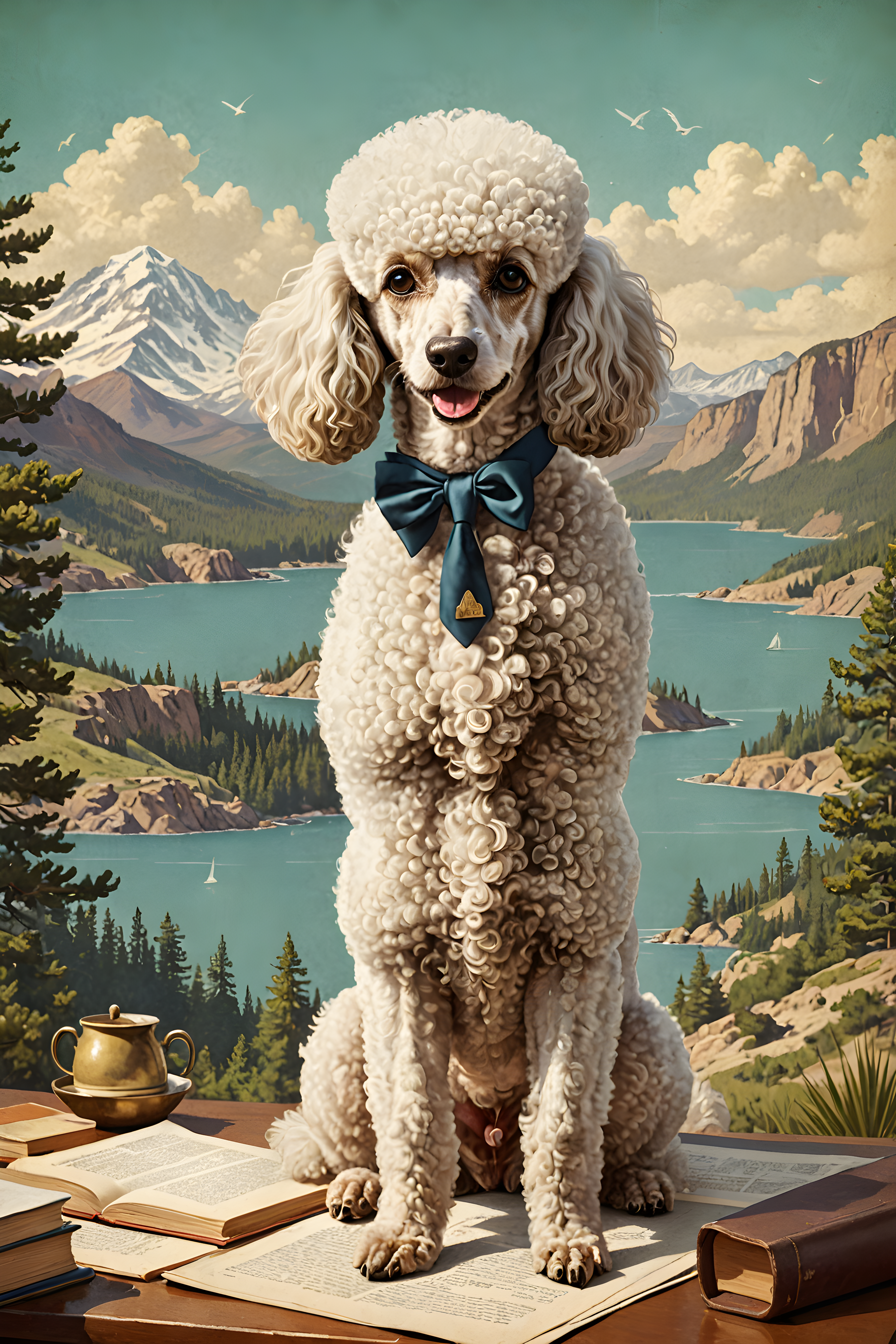 Lawyer Poodle — Vintage Poster (Fantasy)