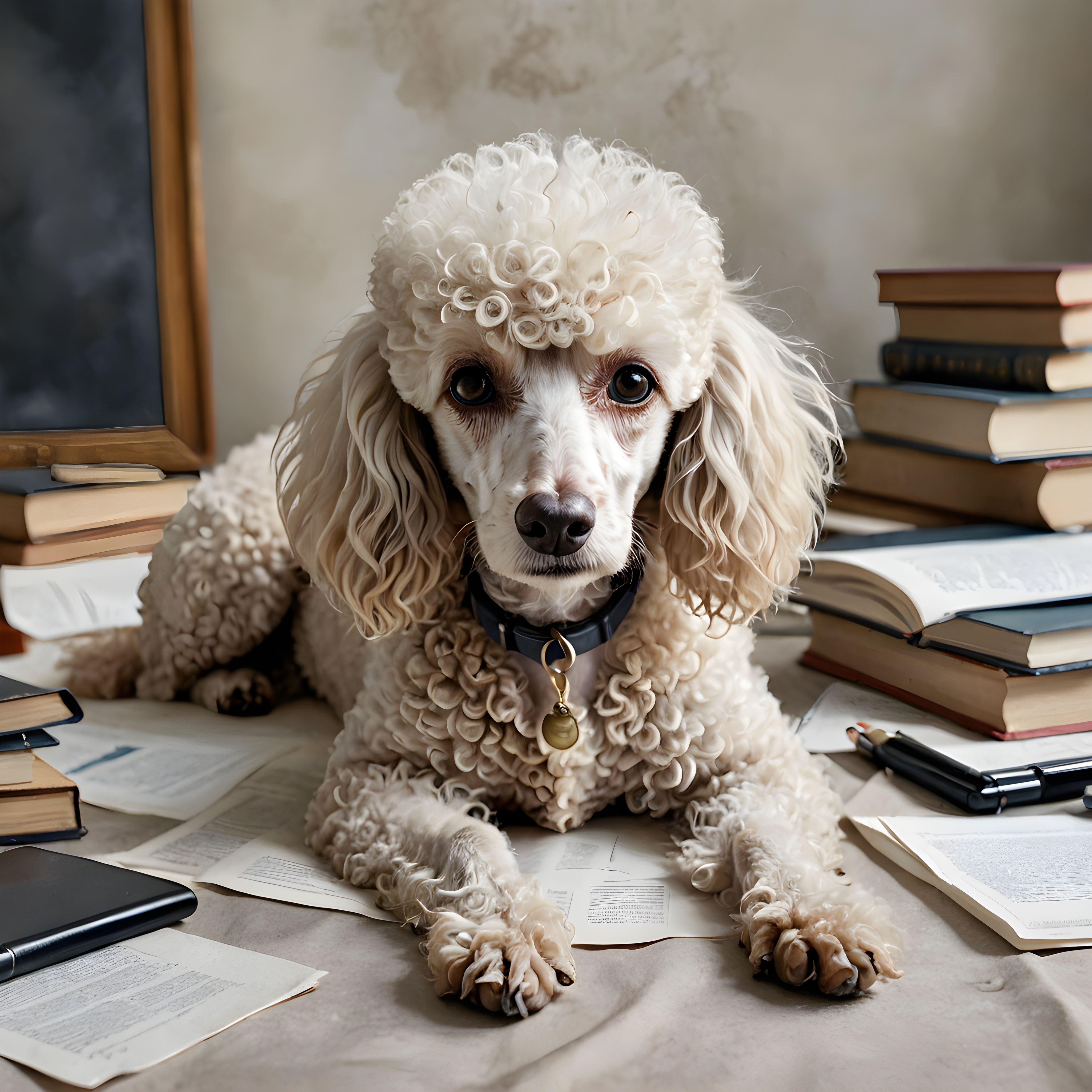 Lawyer Poodle — Watercolor (Aesthetic)