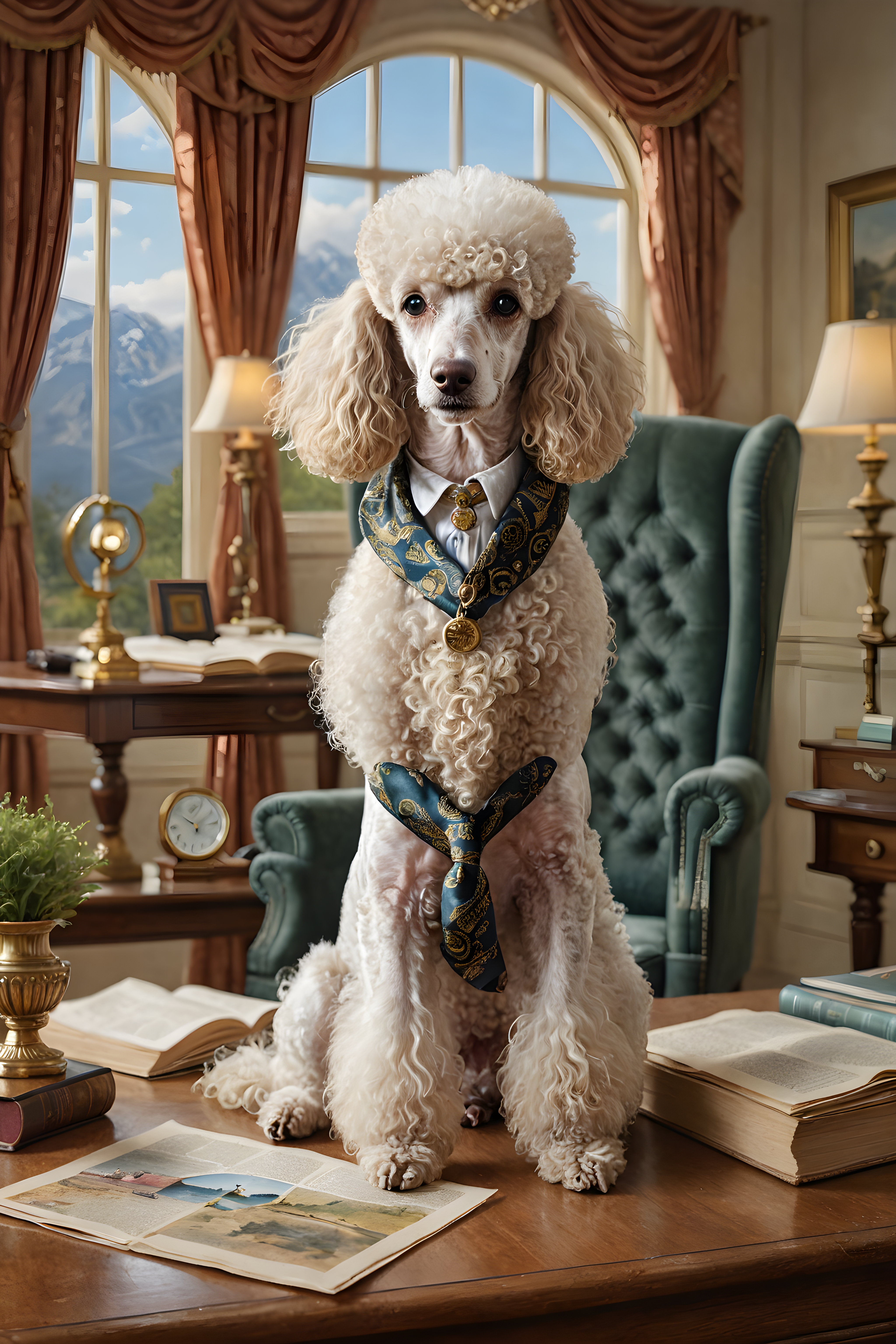 Lawyer Poodle — Watercolor (Luxury)