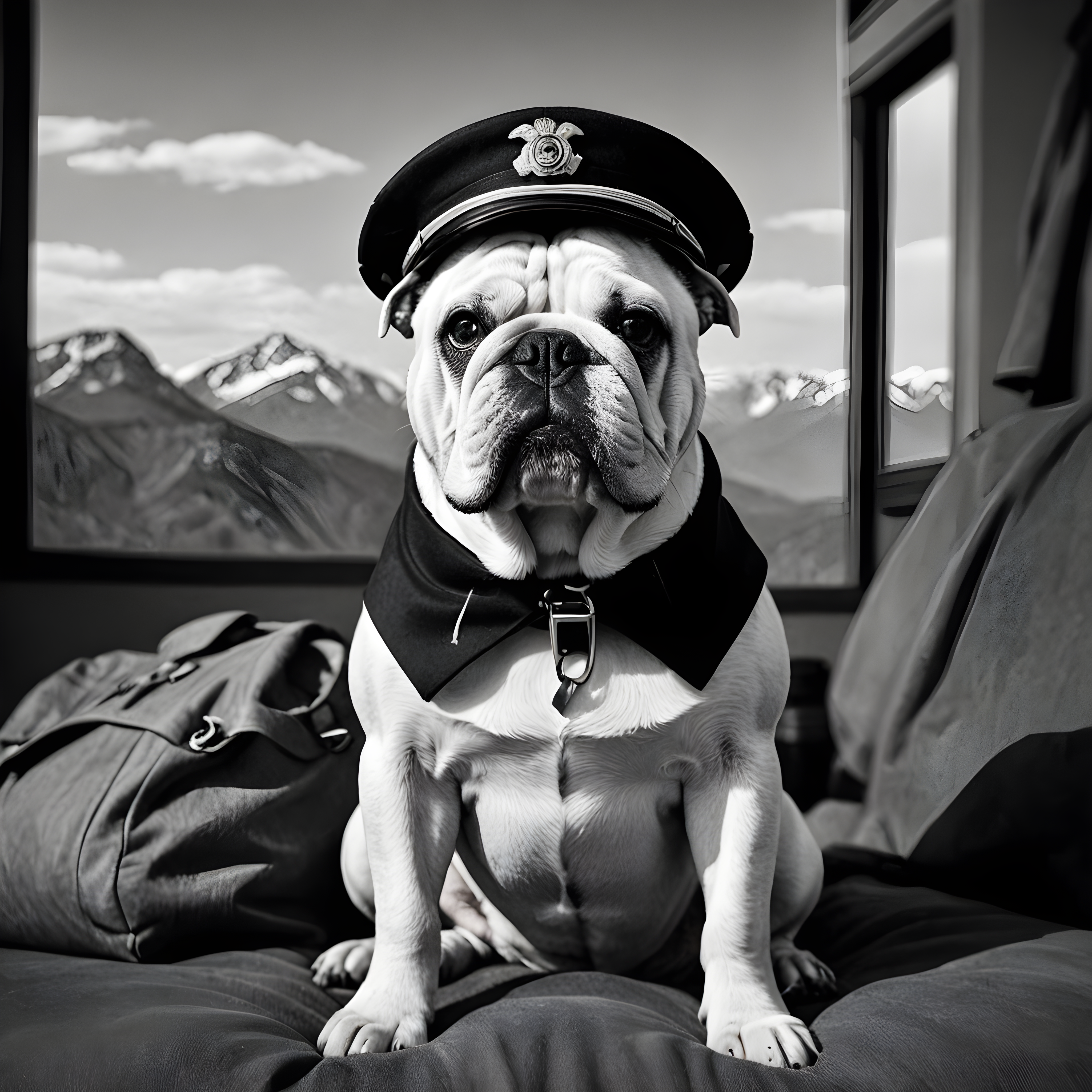 Pilot Bulldog — Black & White (Aesthetic)