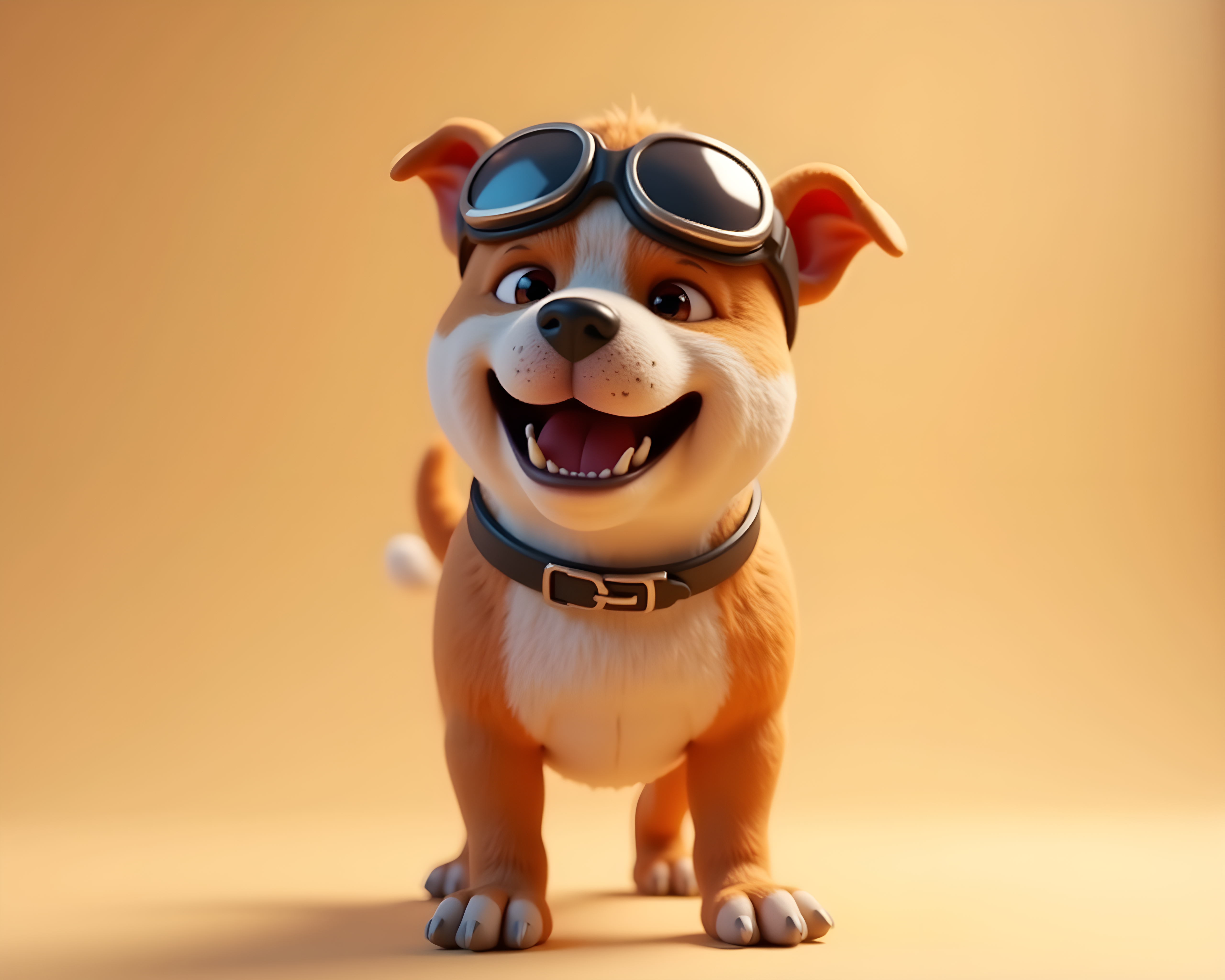 Pilot Bulldog — 3D Render (Happy)