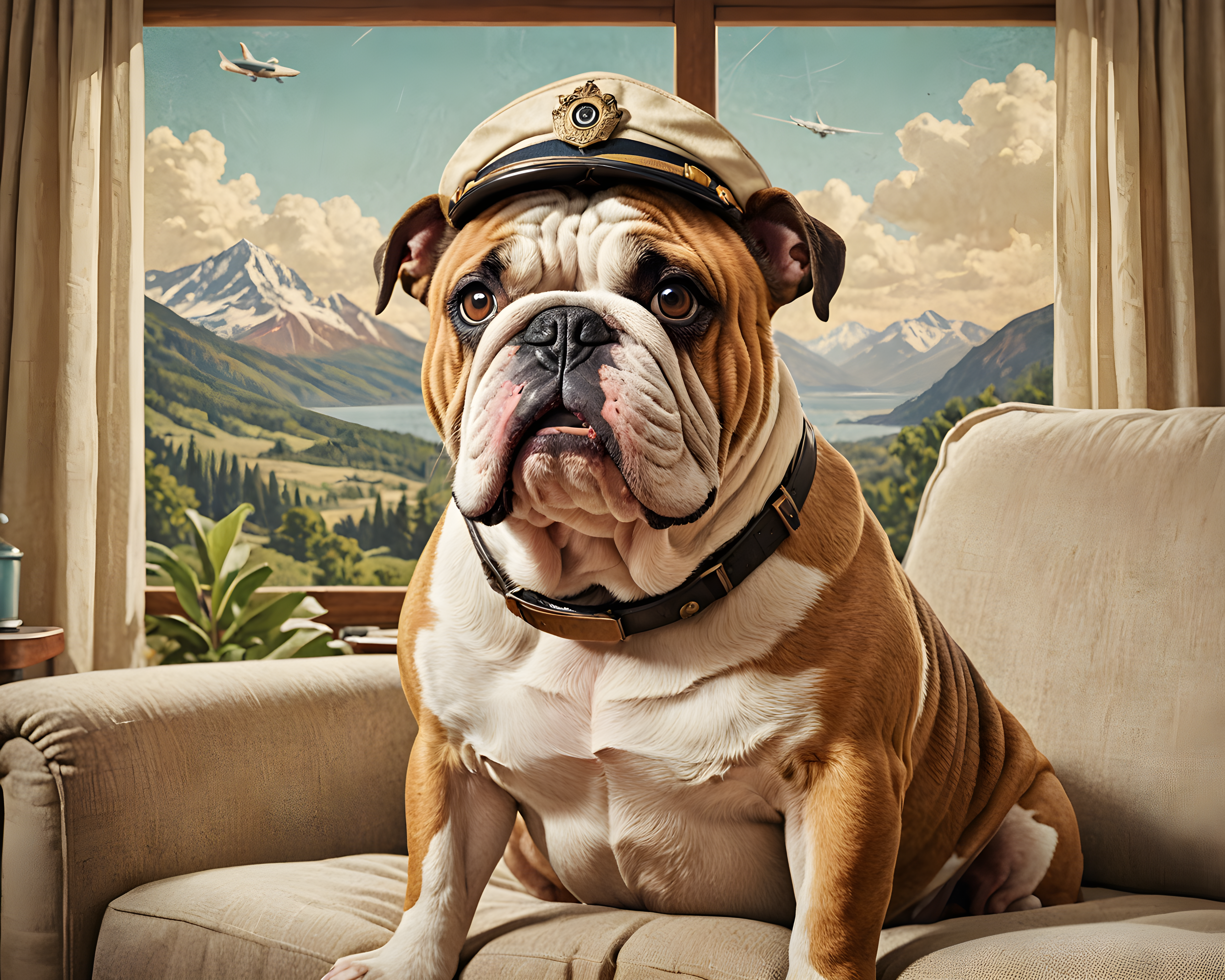 Pilot Bulldog — Vintage Poster (Lifestyle)