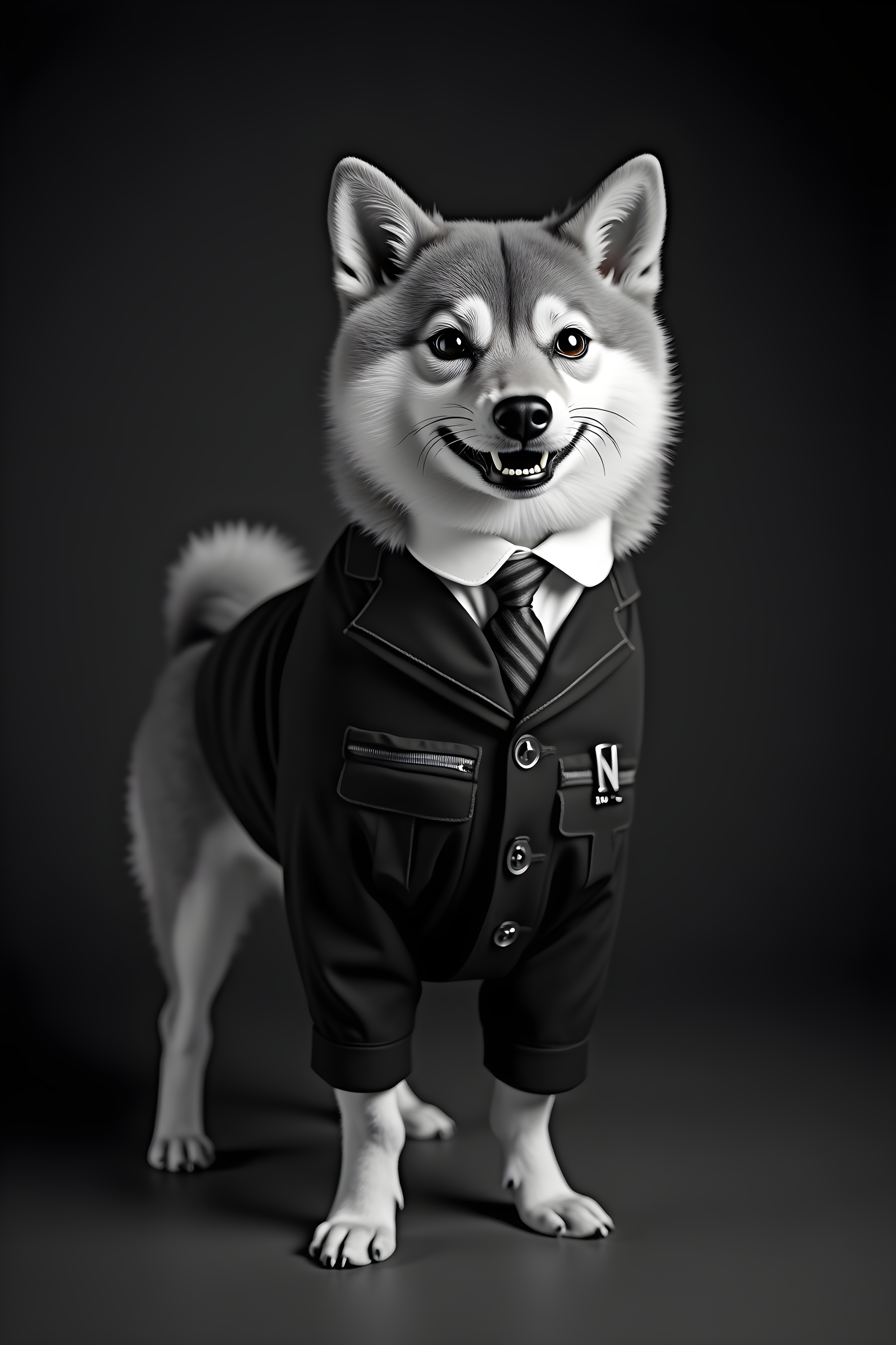 Professor Shiba — Black & White (Funny)