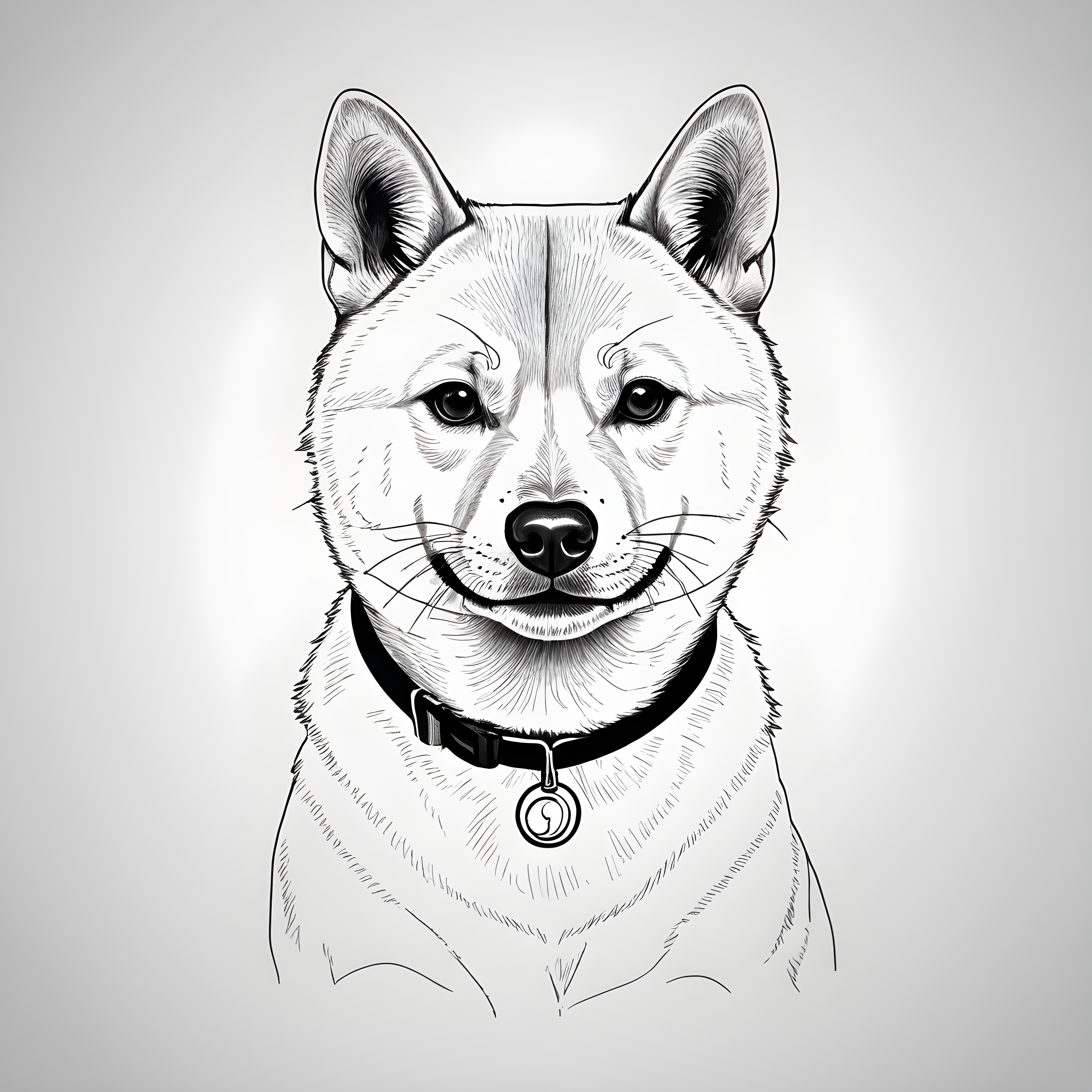 Professor Shiba — Minimalist Line Art (Playful)