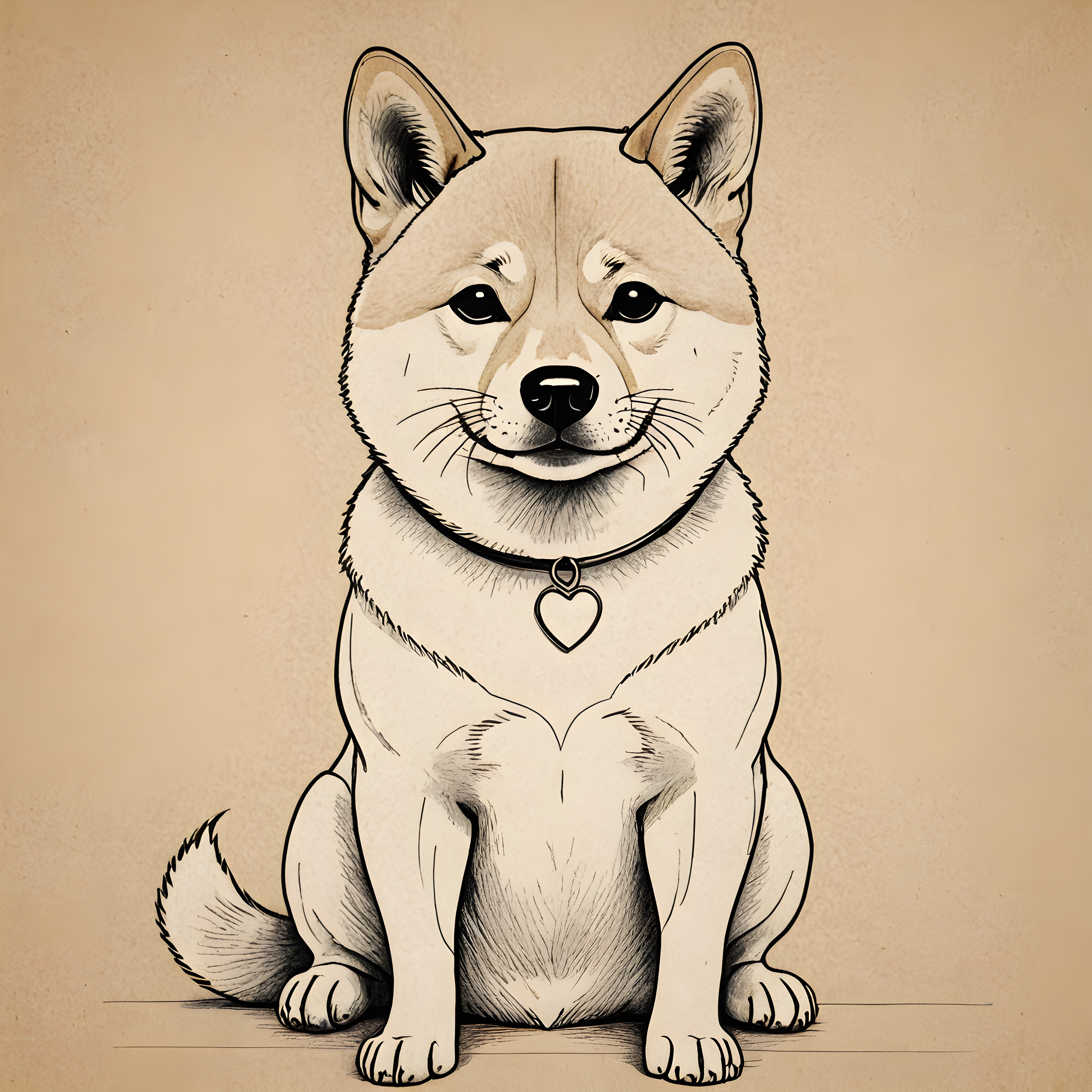 Professor Shiba — Minimalist Line Art (Romantic)