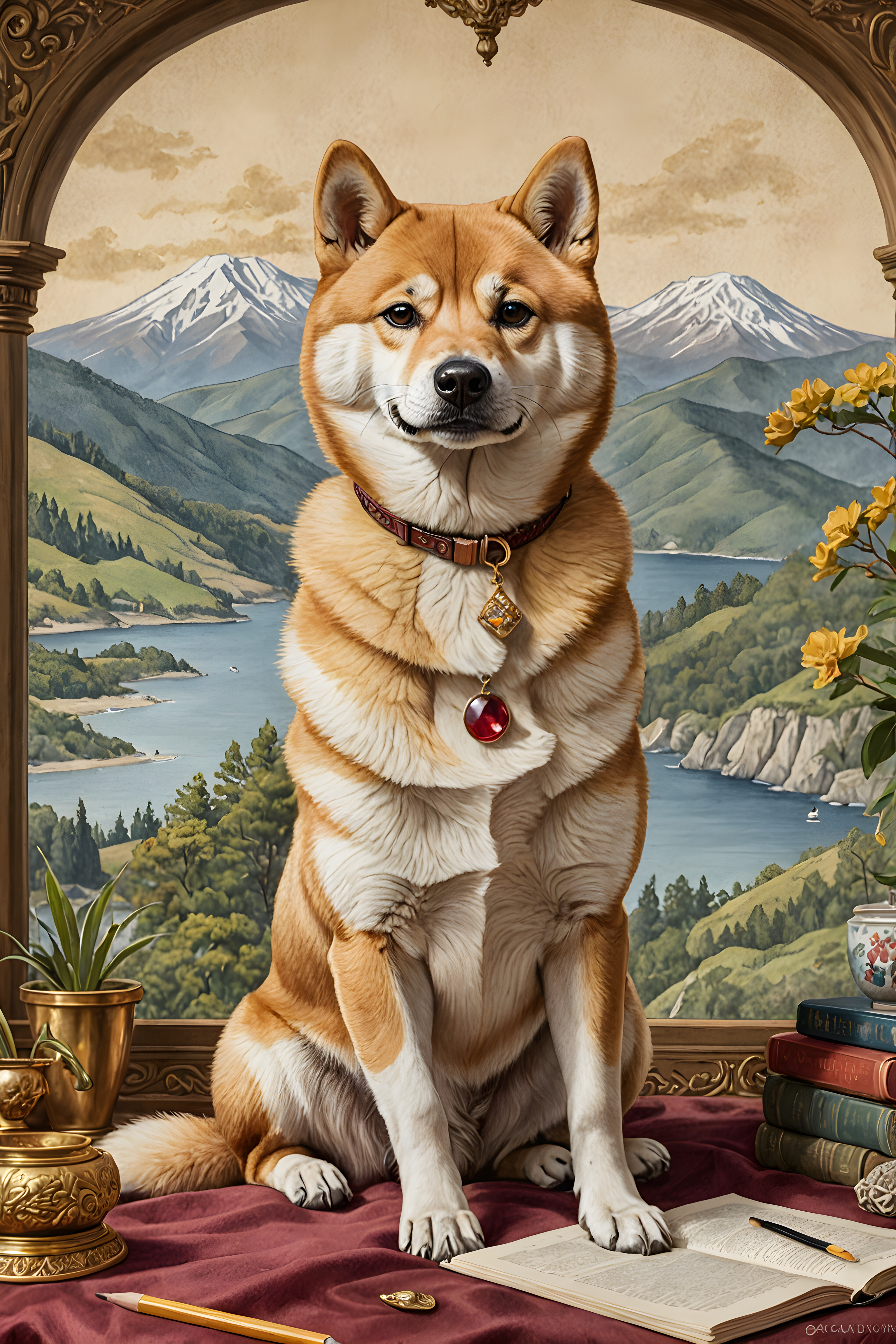 Professor Shiba — Pencil Sketch (Luxury)