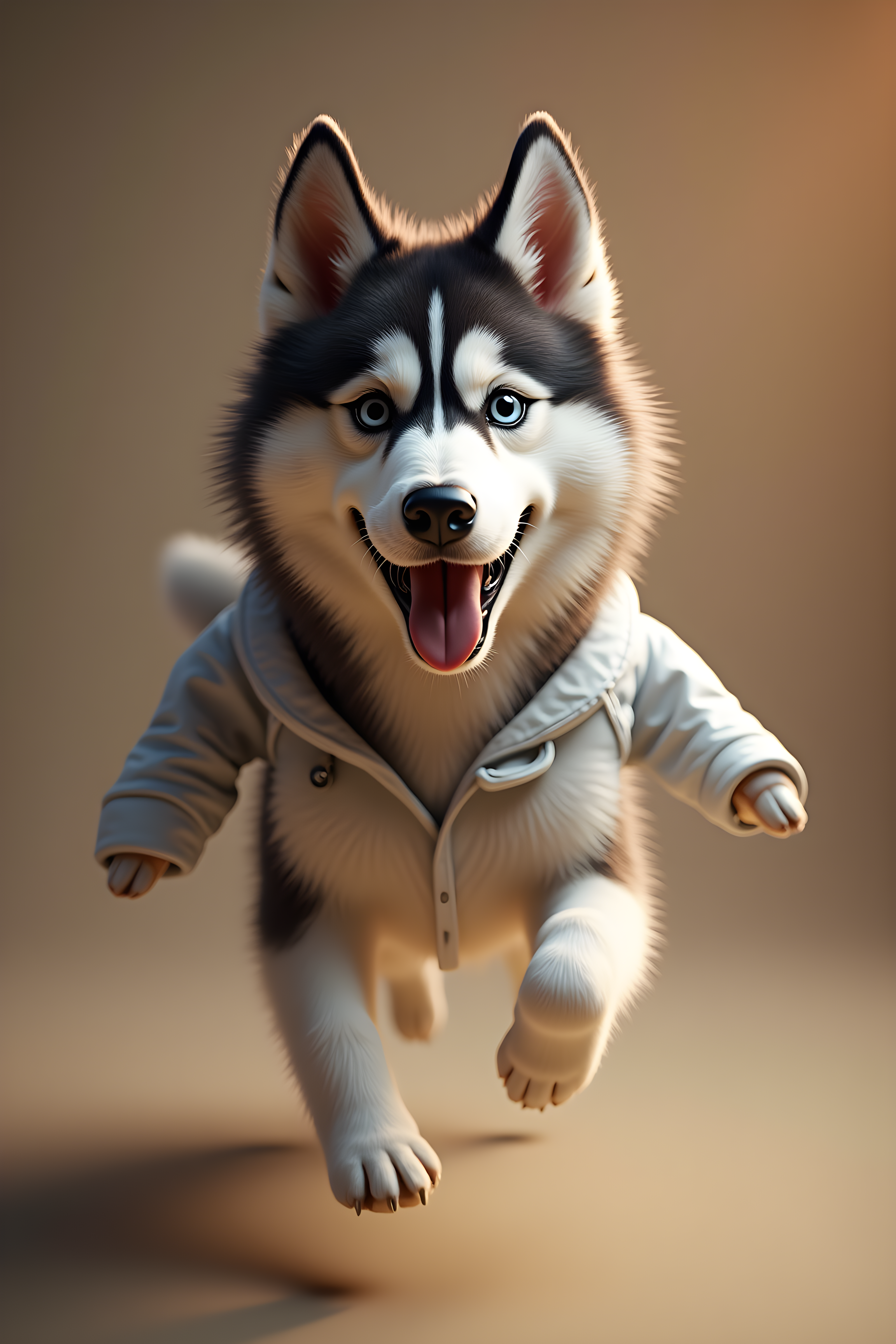 Scientist Husky — Hyper-Realistic (Romantic)