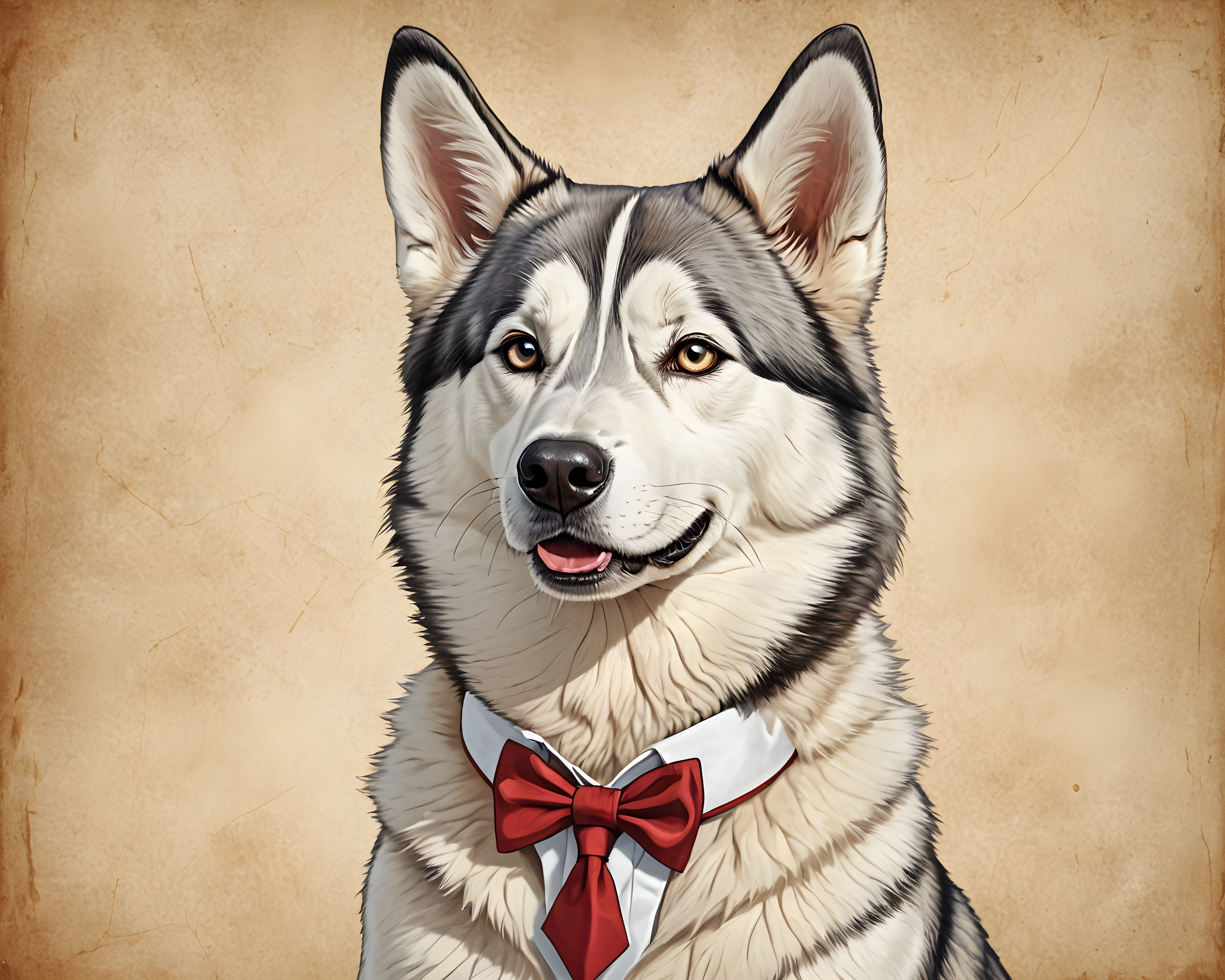 Scientist Husky — Line Art (Romantic)
