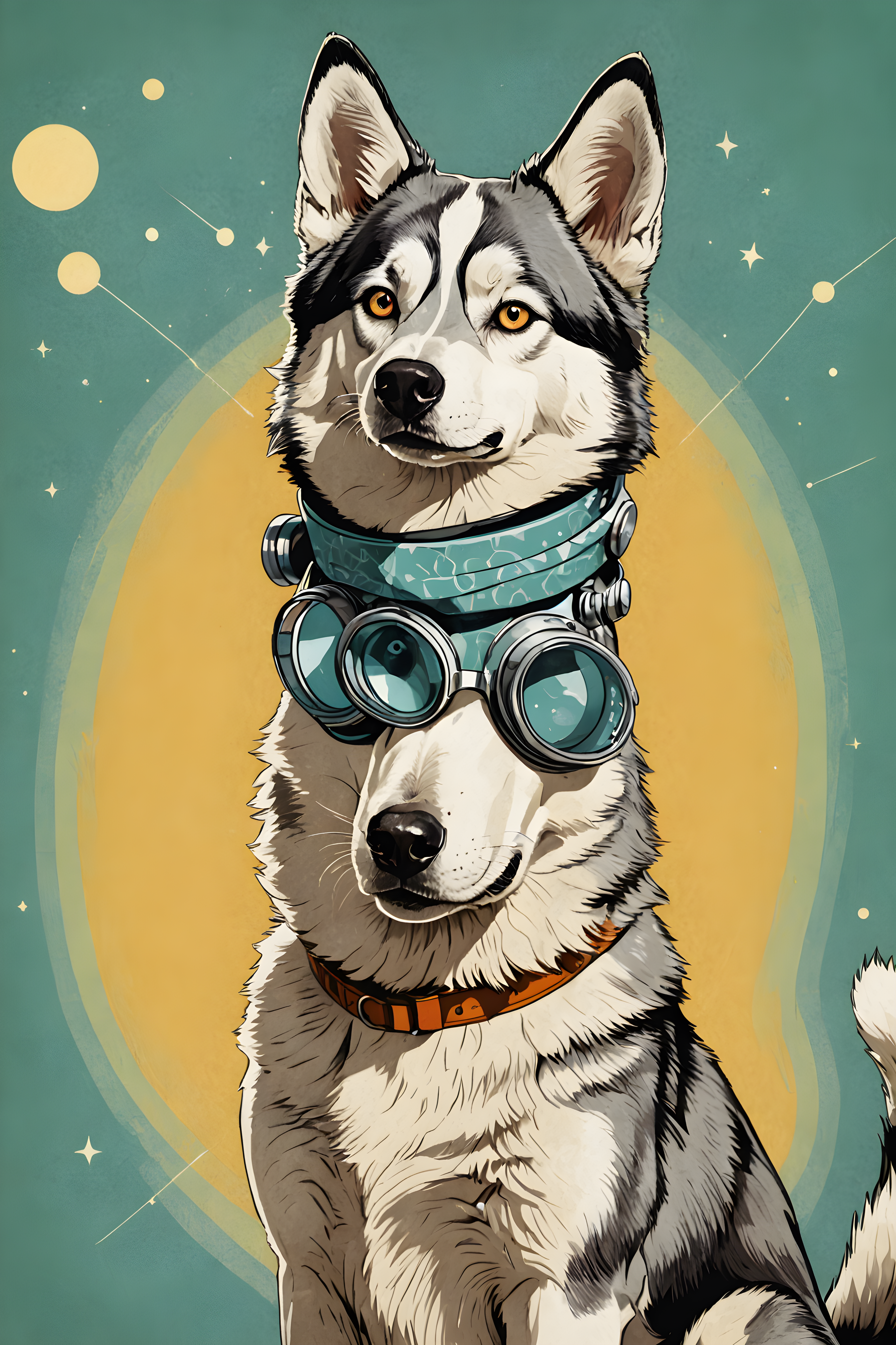 Scientist Husky — Retro (Fantasy)