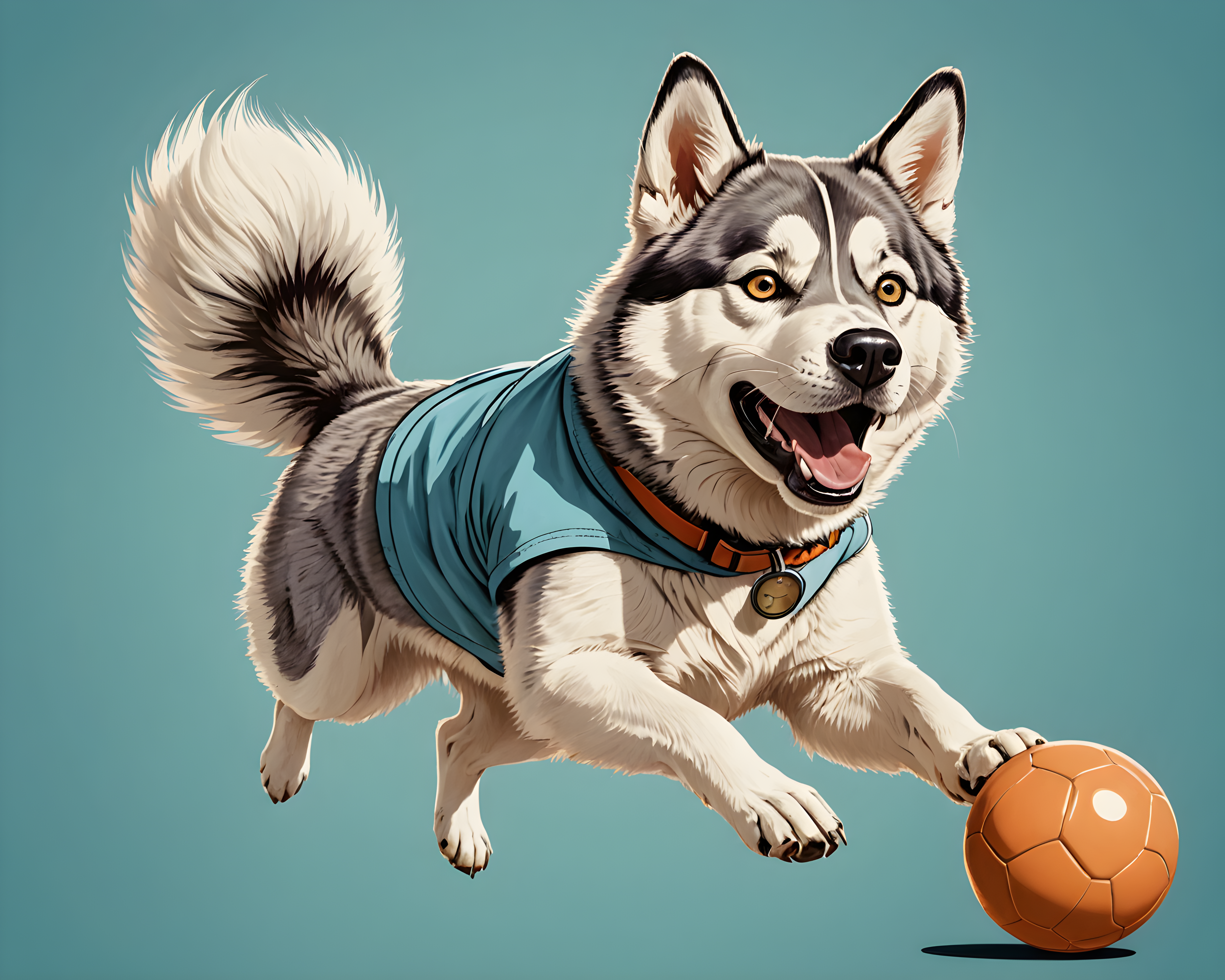 Scientist Husky — Retro (Playful)