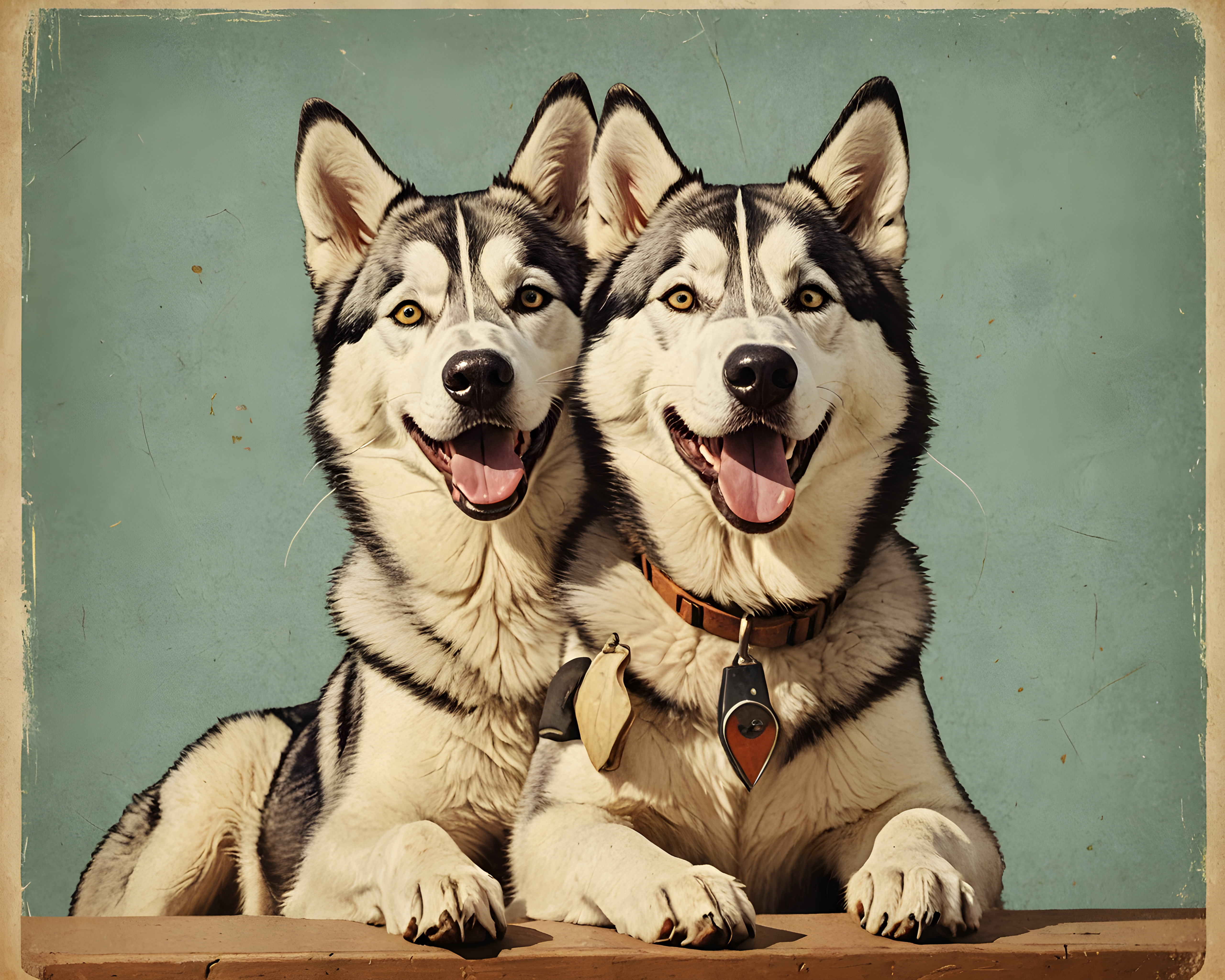Scientist Husky — Vintage Poster (Happy)