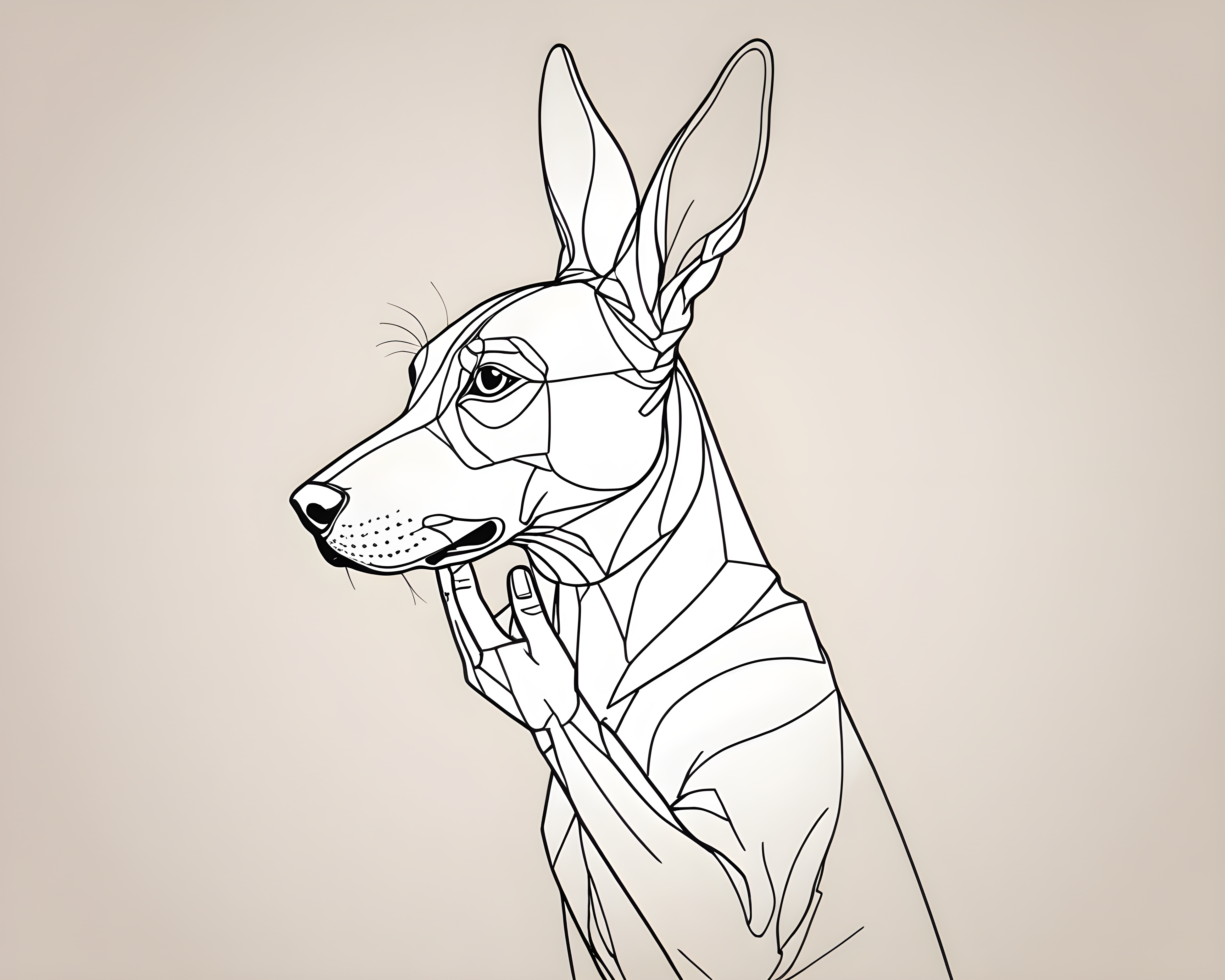 Easter Bunny Dog — Minimalist Line Art (Fantasy)