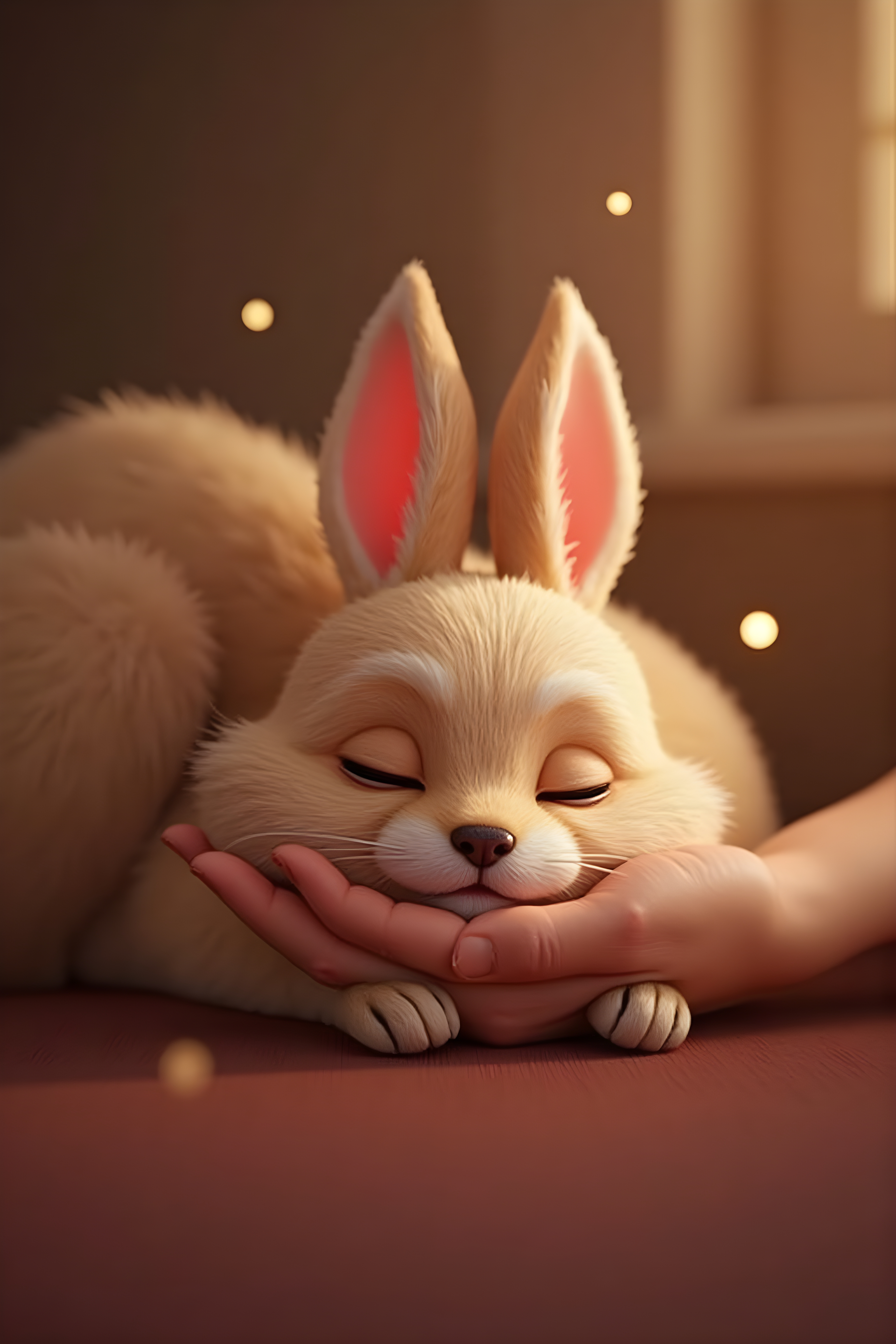 Easter Bunny Dog — 3D Render (Sleepy)