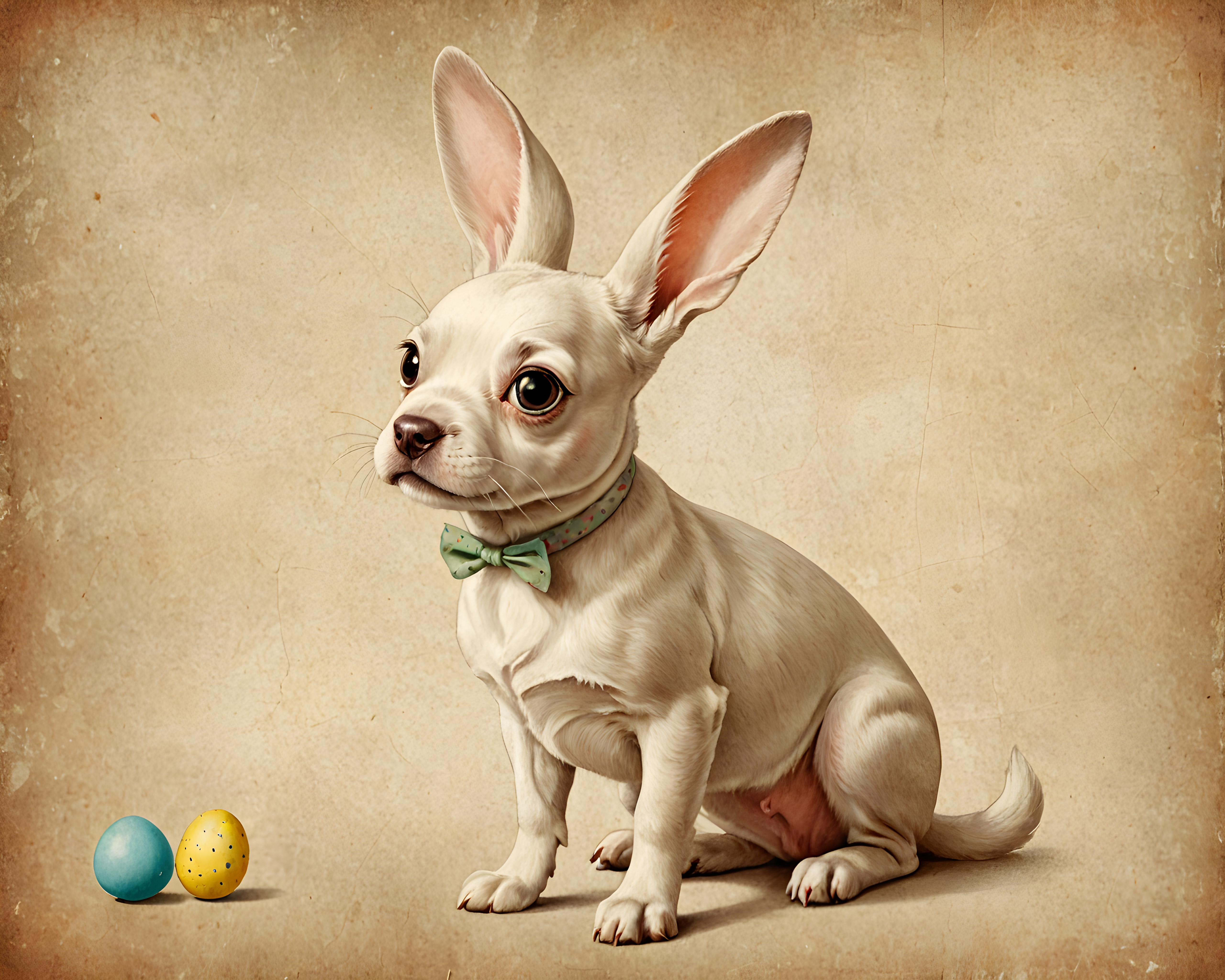 Easter Bunny Dog — Vintage Poster (Cute)