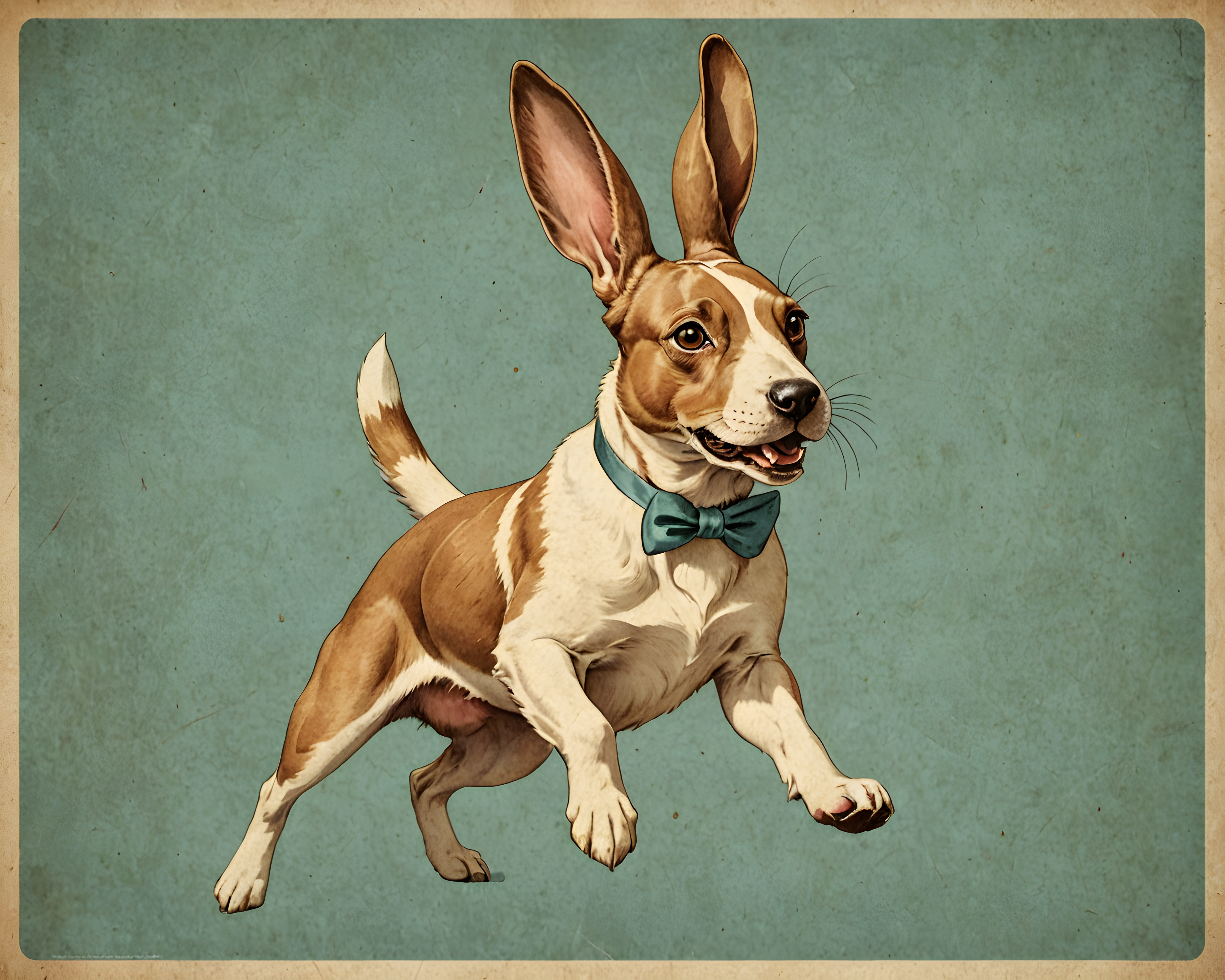 Easter Bunny Dog — Vintage Poster (Savage)