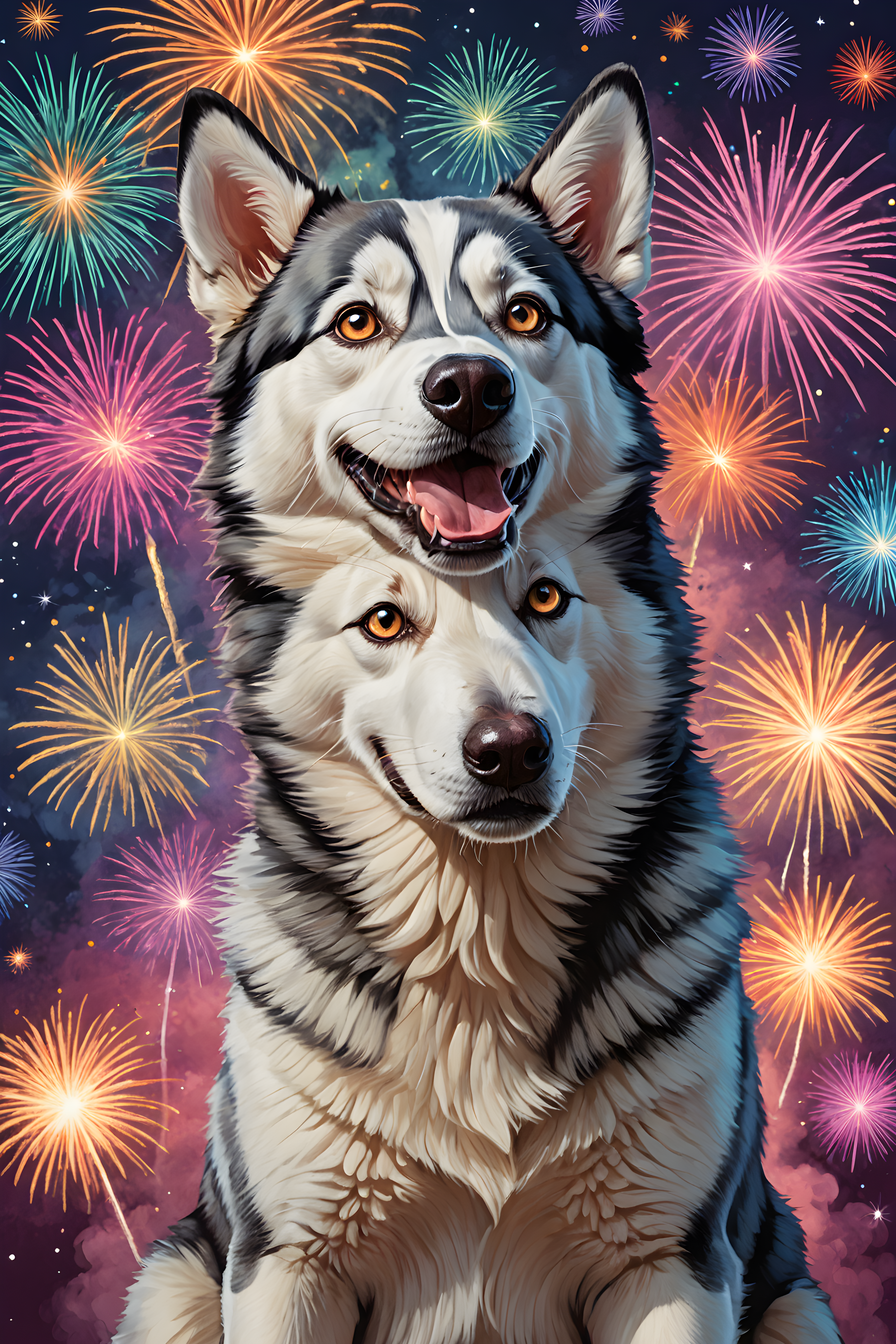 Fireworks Husky — Funny (Fantasy)