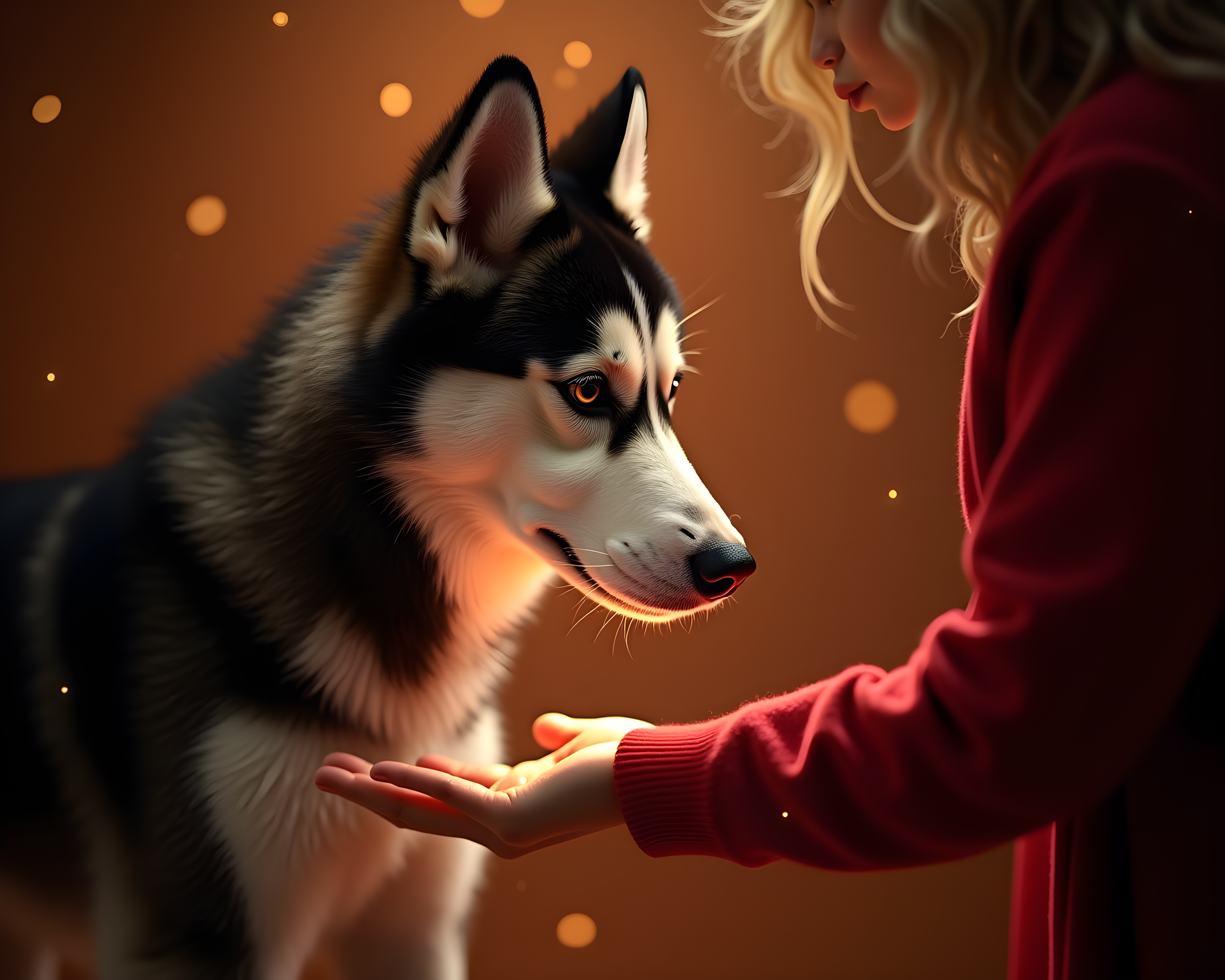 Fireworks Husky — Hyper-Realistic (Luxury)