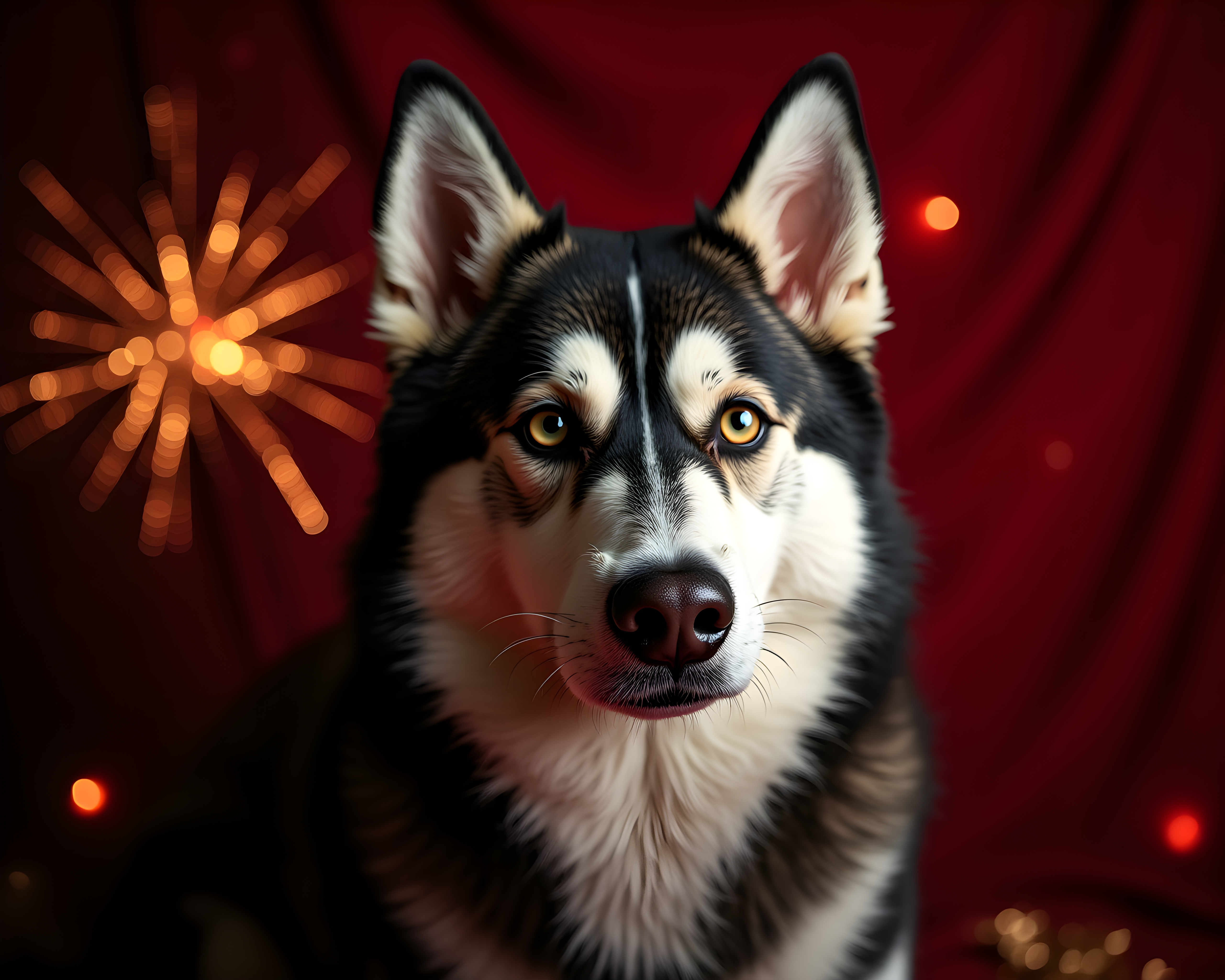 Fireworks Husky — Luxury (Emotional)