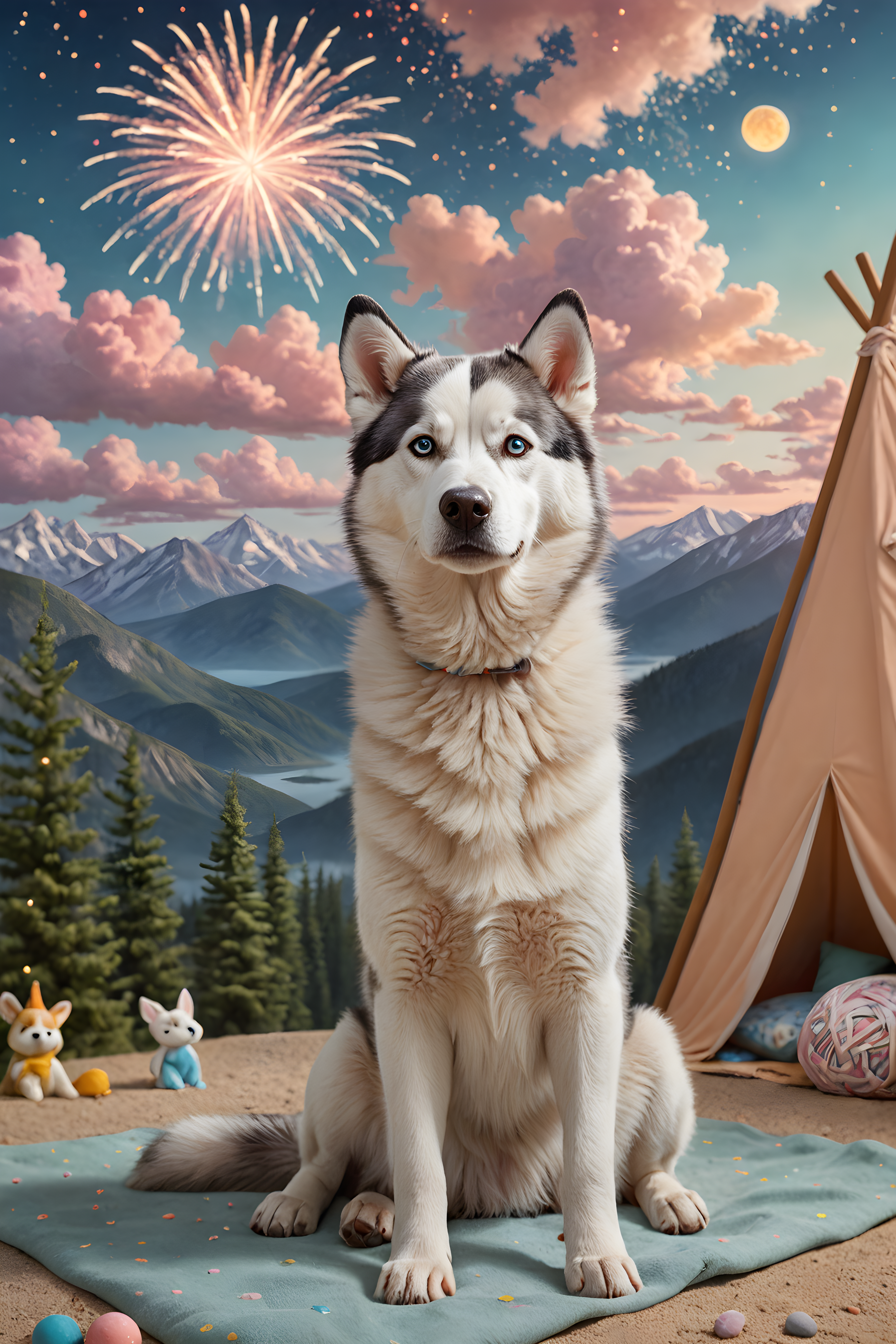 Fireworks Husky — Nursery (Fantasy)