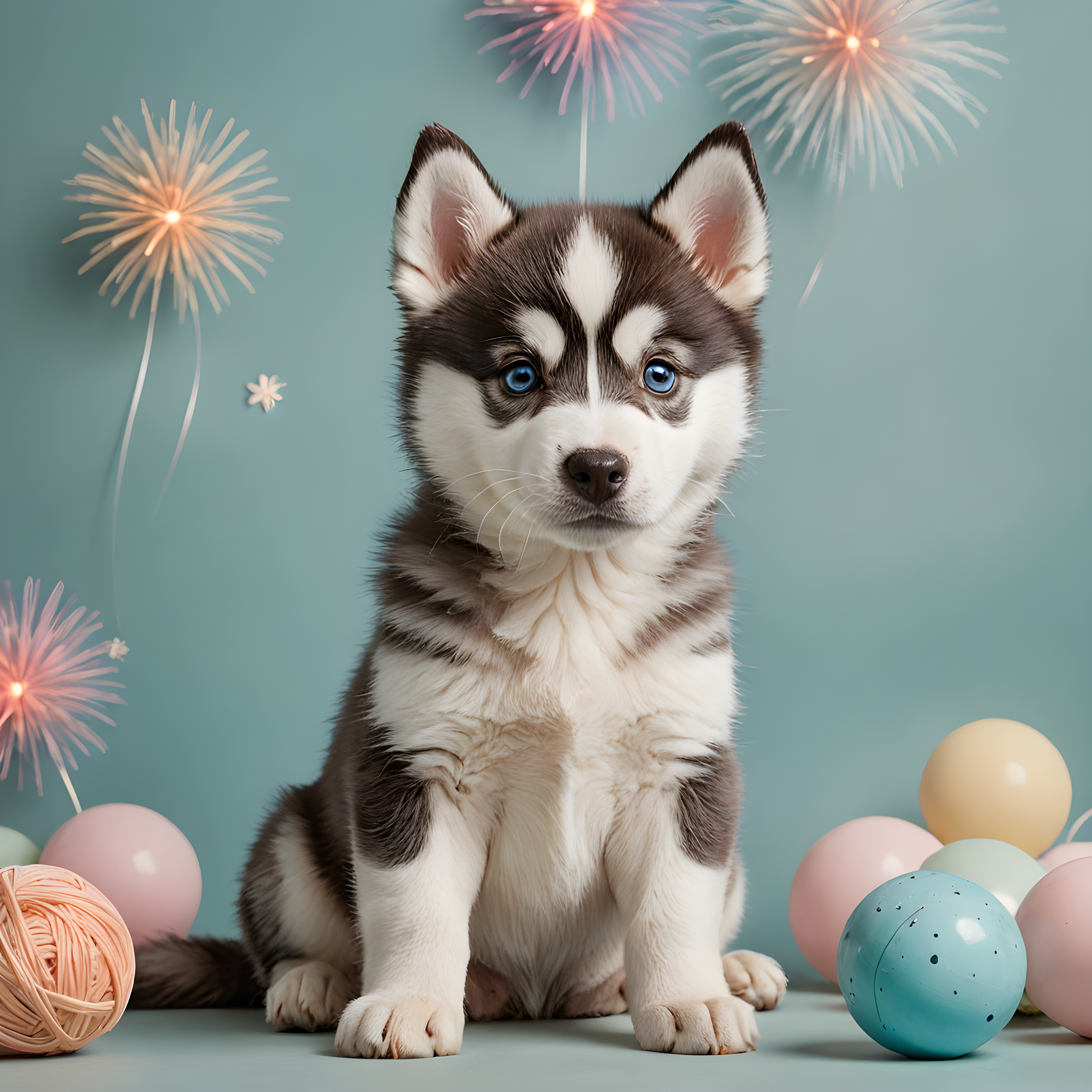 Fireworks Husky — Nursery (Playful)