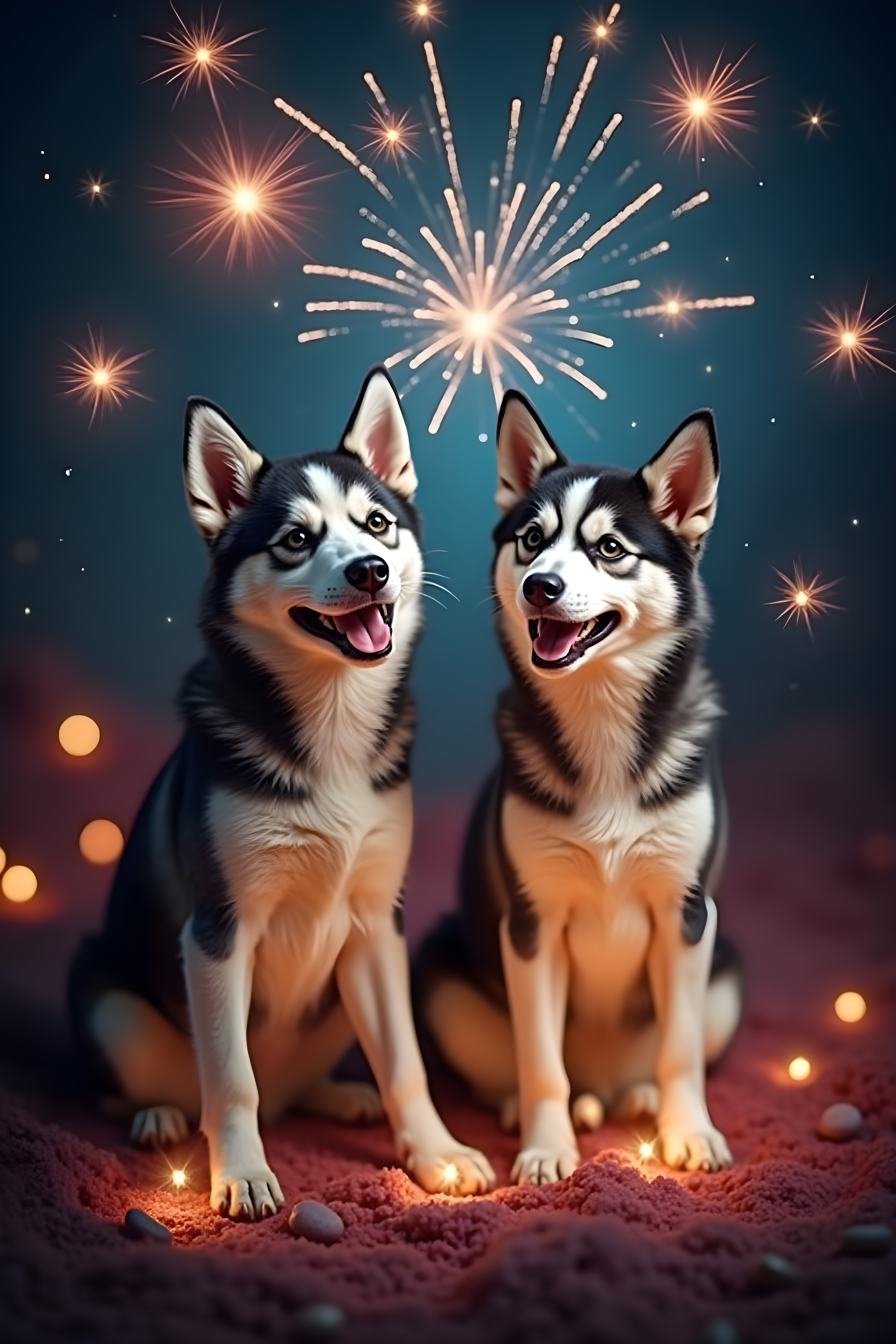Fireworks Husky — Realistic (Fantasy)