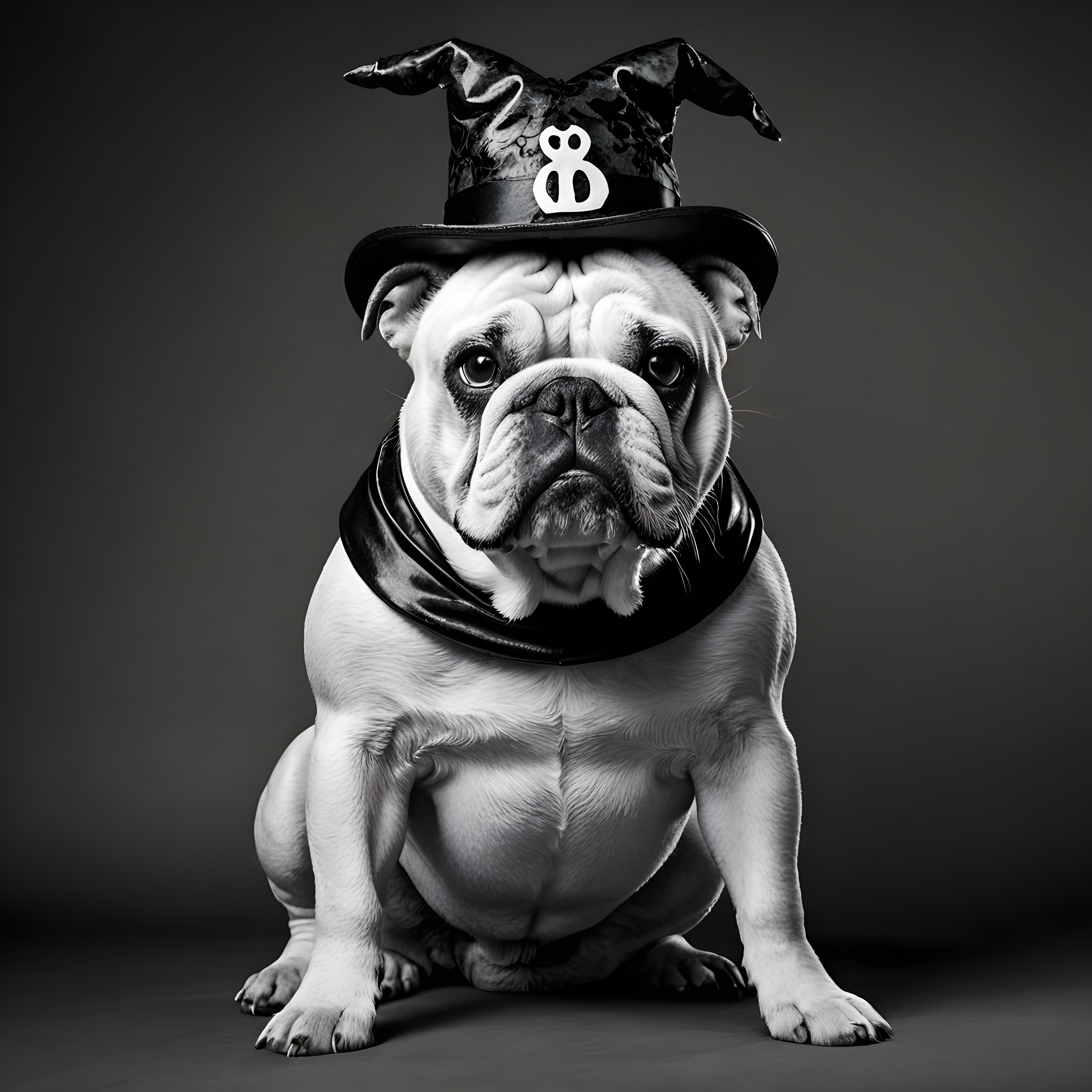 Halloween Bulldog — Black & White (Savage)