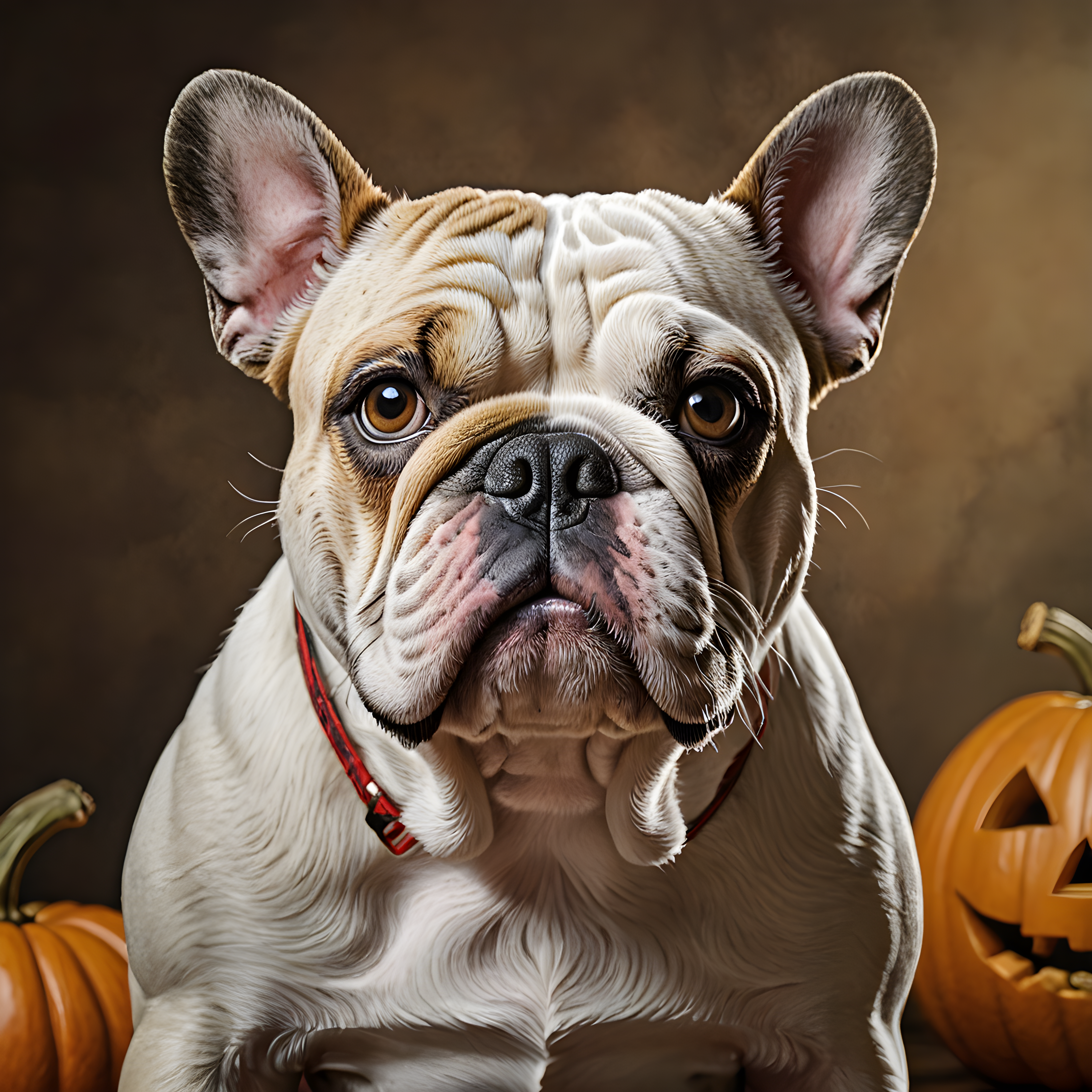 Halloween Bulldog — Line Art (Emotional)