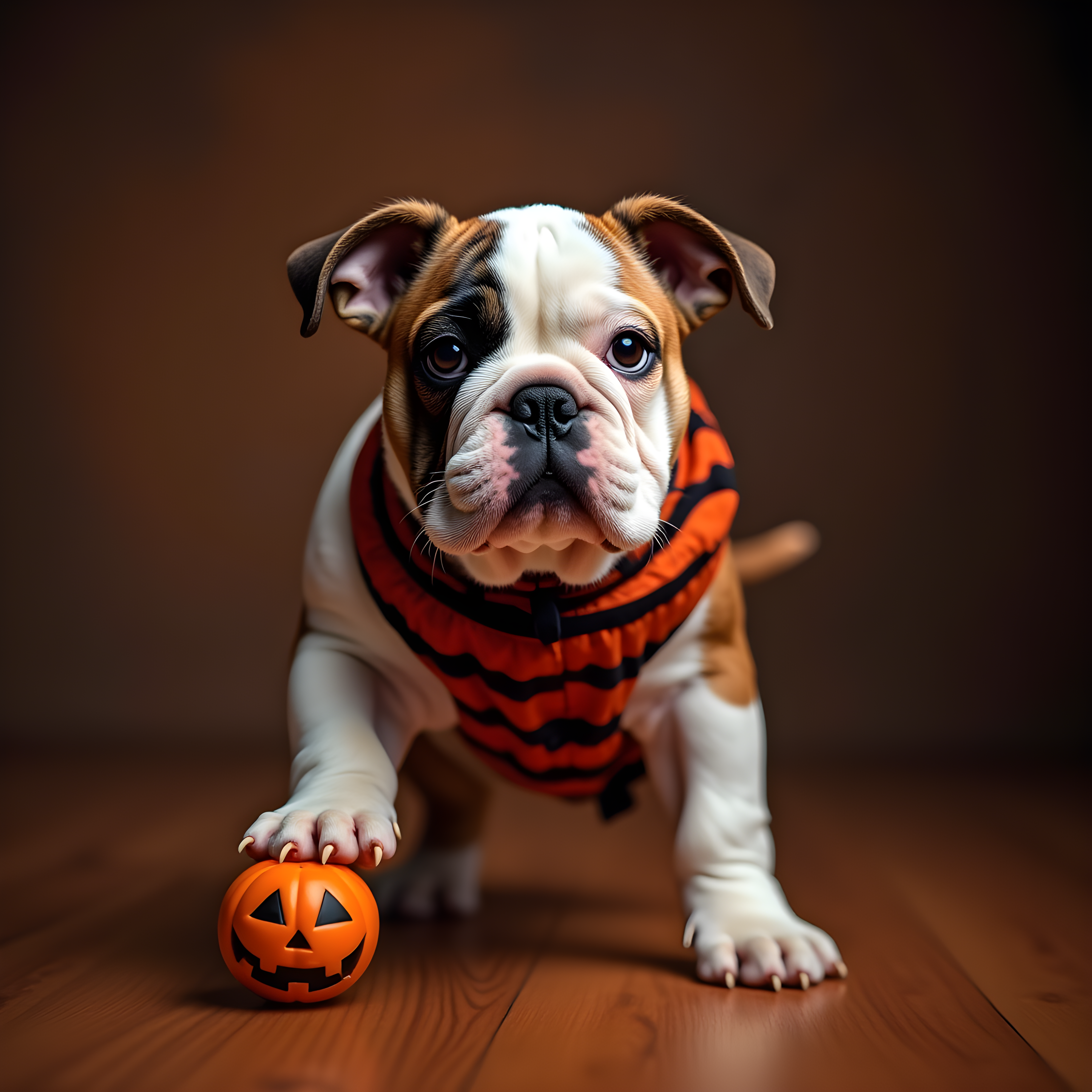 Halloween Bulldog — Realistic (Playful)