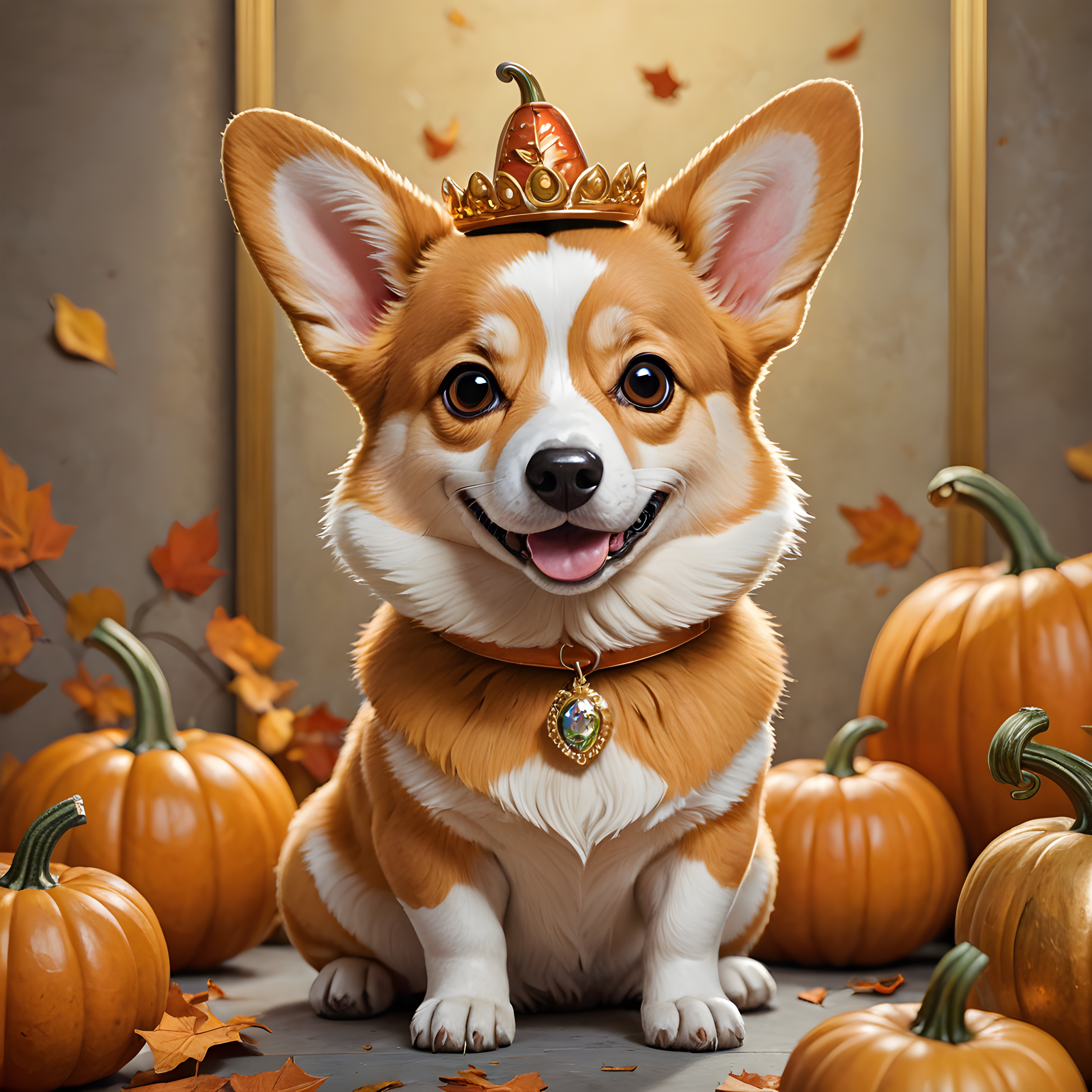 Pumpkin Corgi — Cartoon / Kawaii (Luxury)