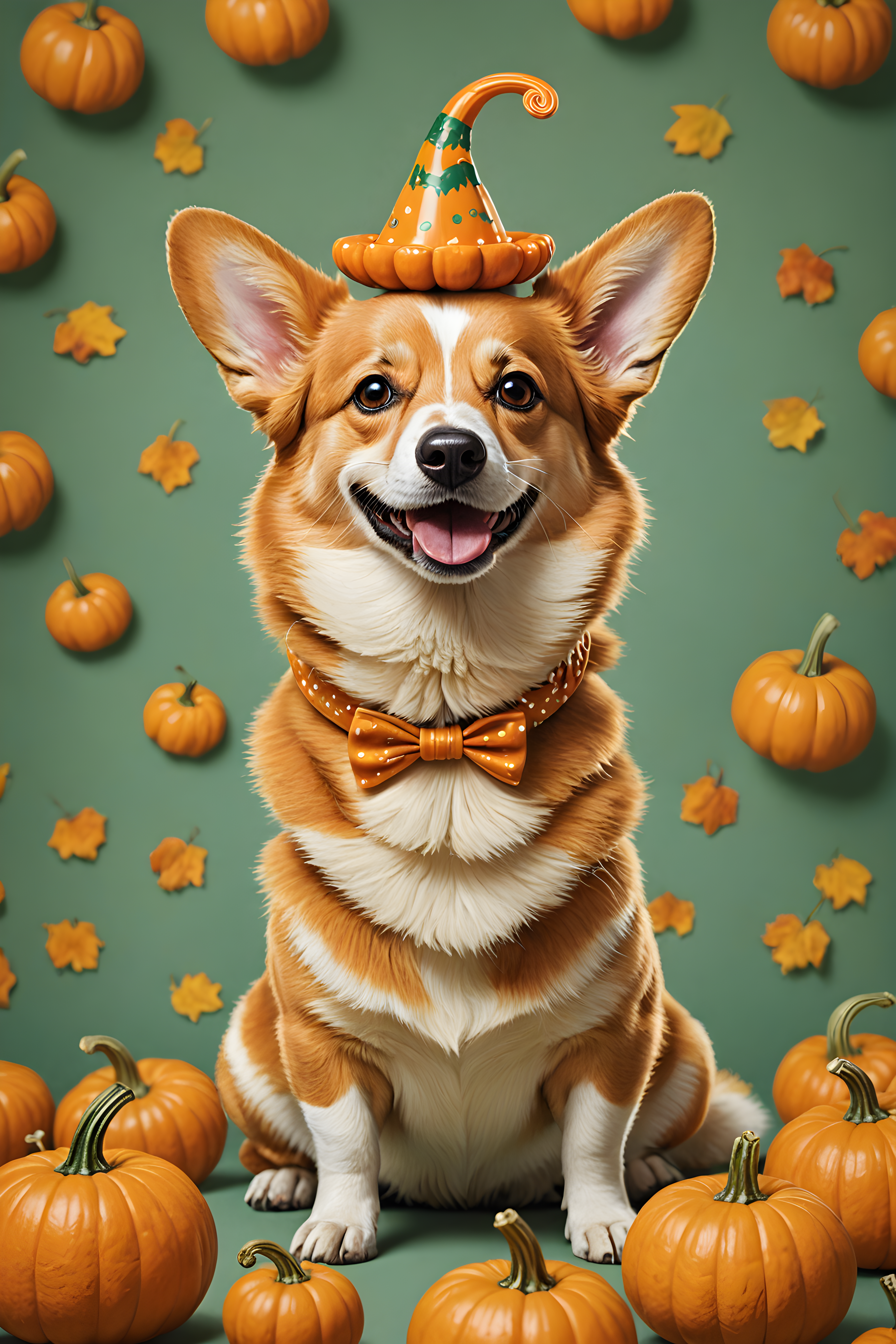 Pumpkin Corgi — Retro (Energetic)