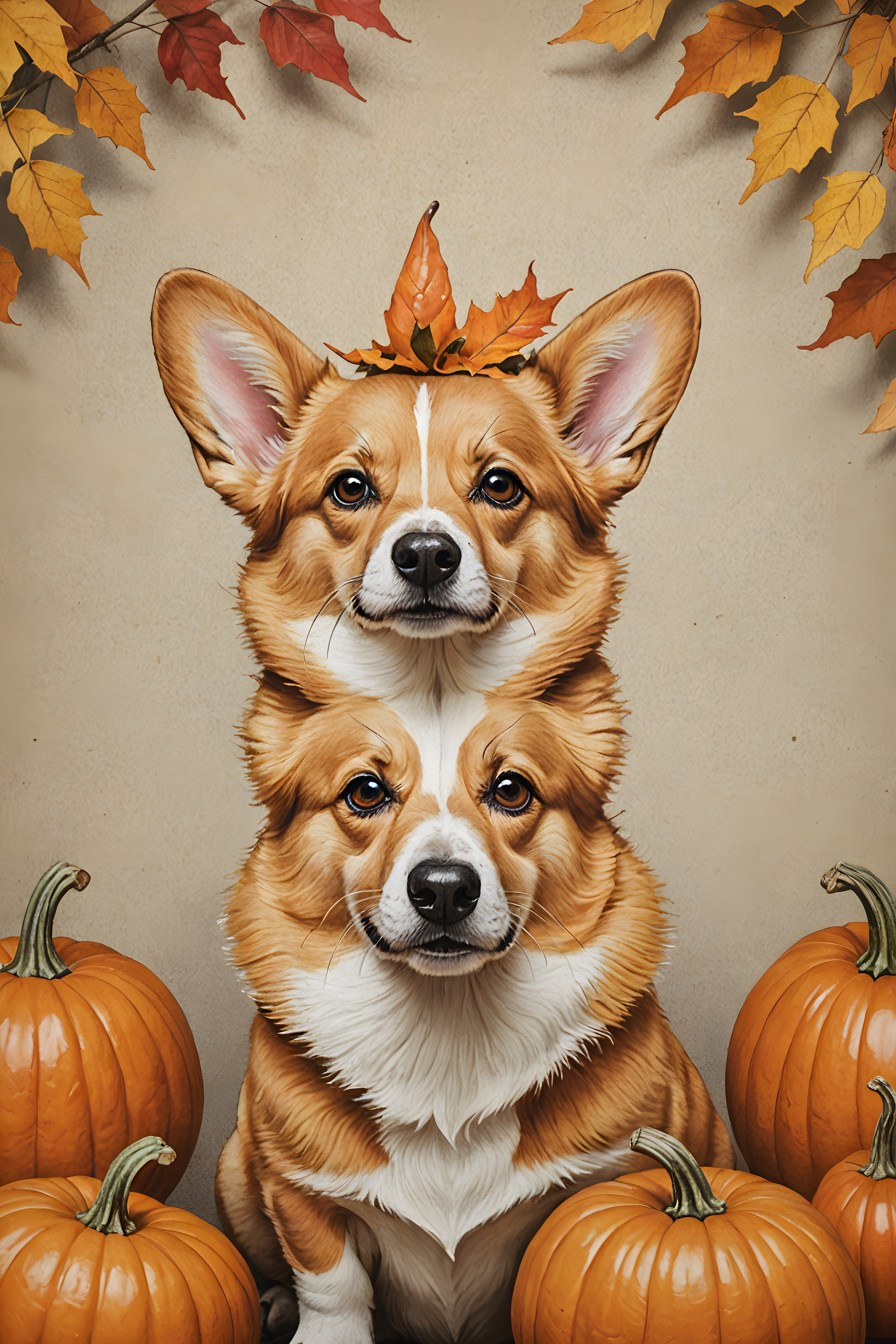 Pumpkin Corgi — Pencil Sketch (Aesthetic)