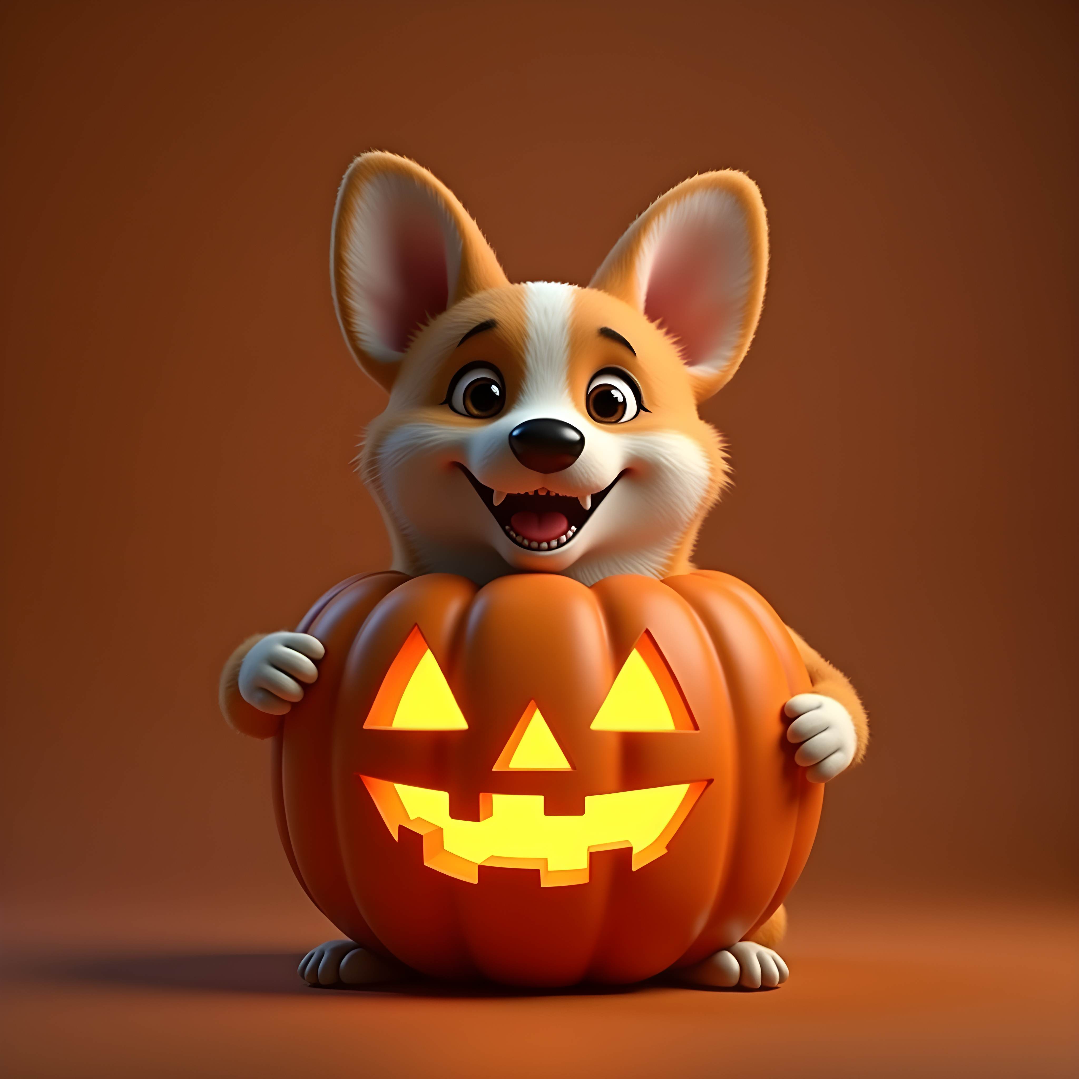Pumpkin Corgi — 3D Render (Funny)