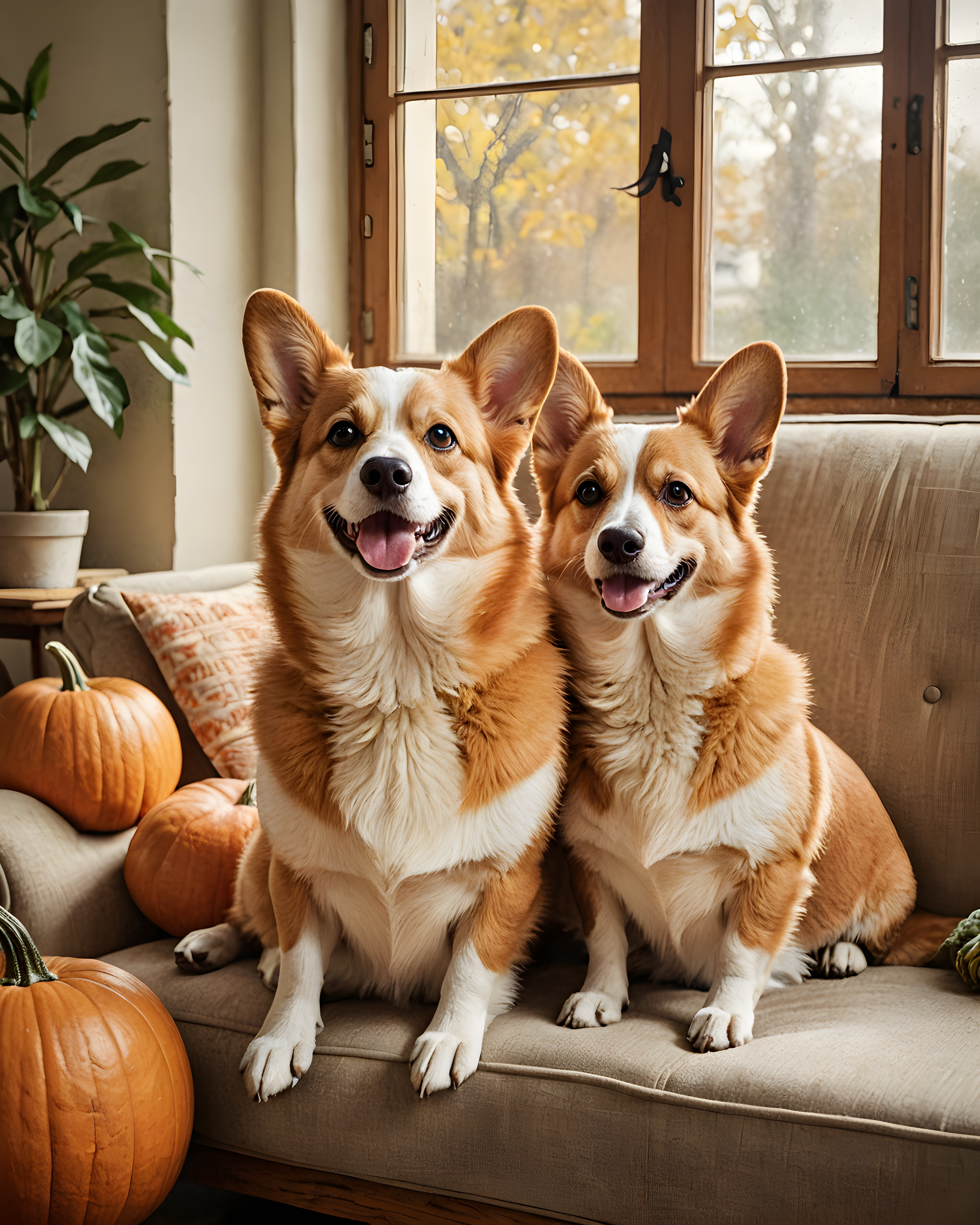 Pumpkin Corgi — Vintage Poster (Lifestyle)