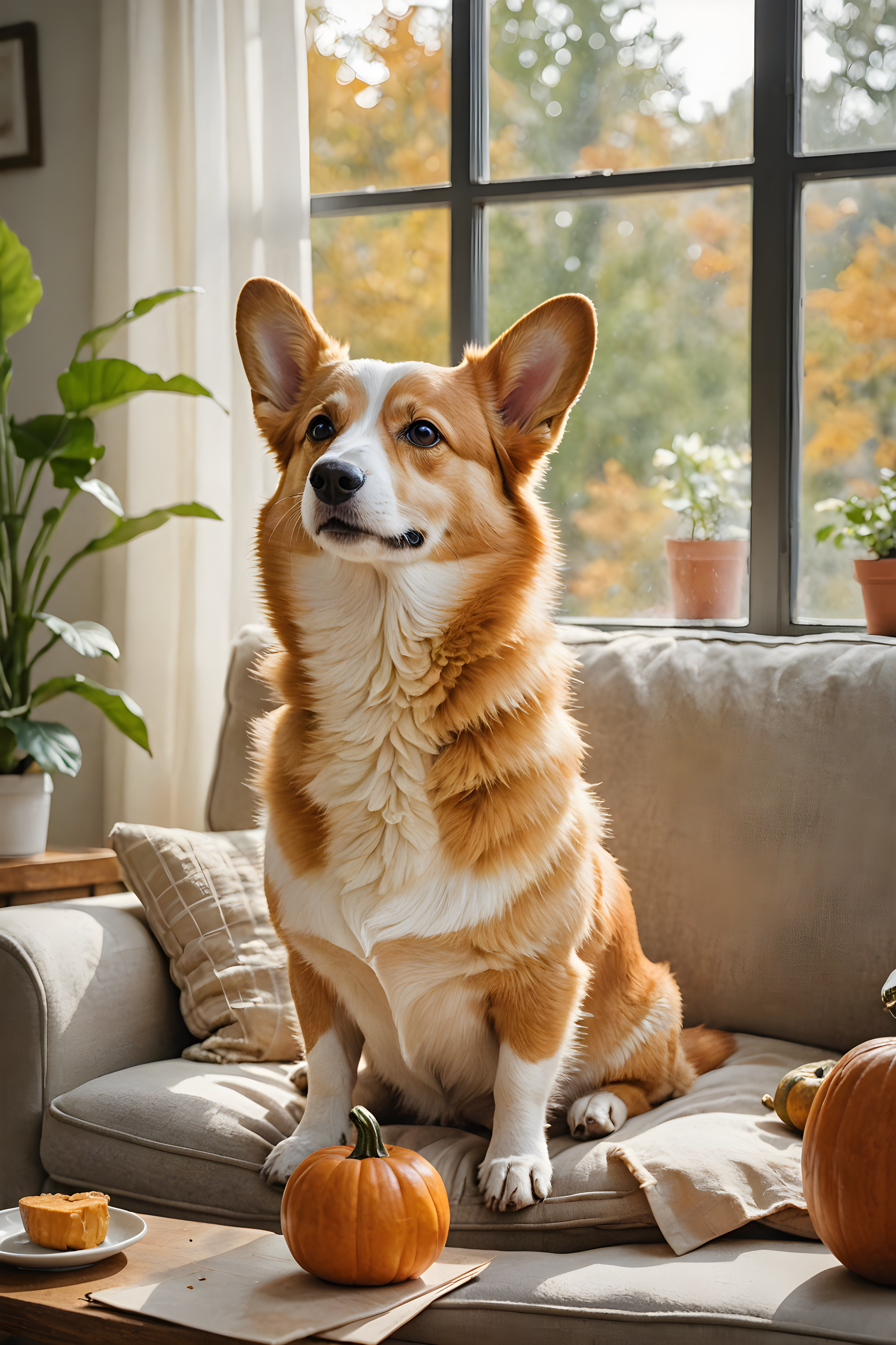 Pumpkin Corgi — Watercolor (Lifestyle)