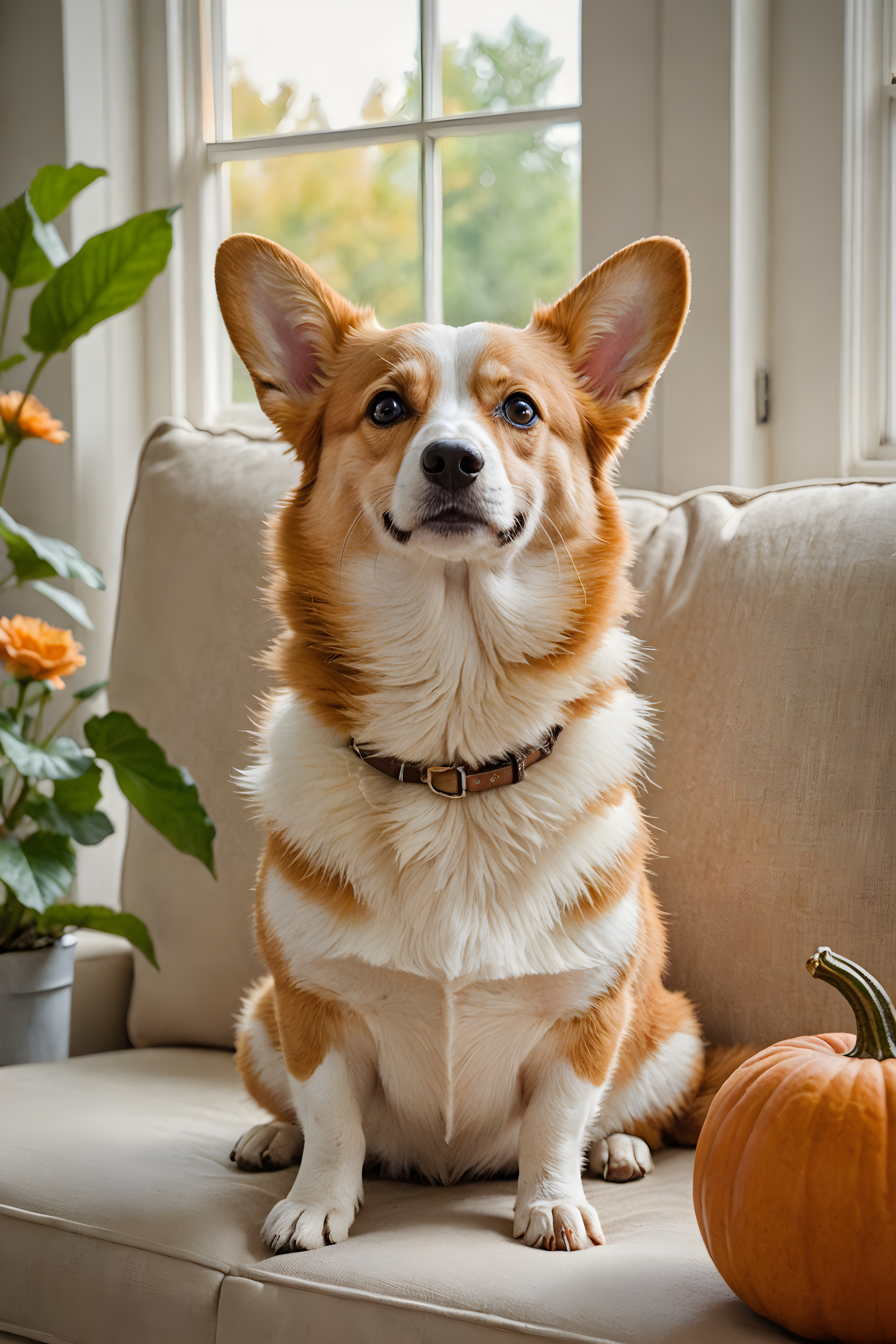 Pumpkin Corgi — Watercolor (Lifestyle)