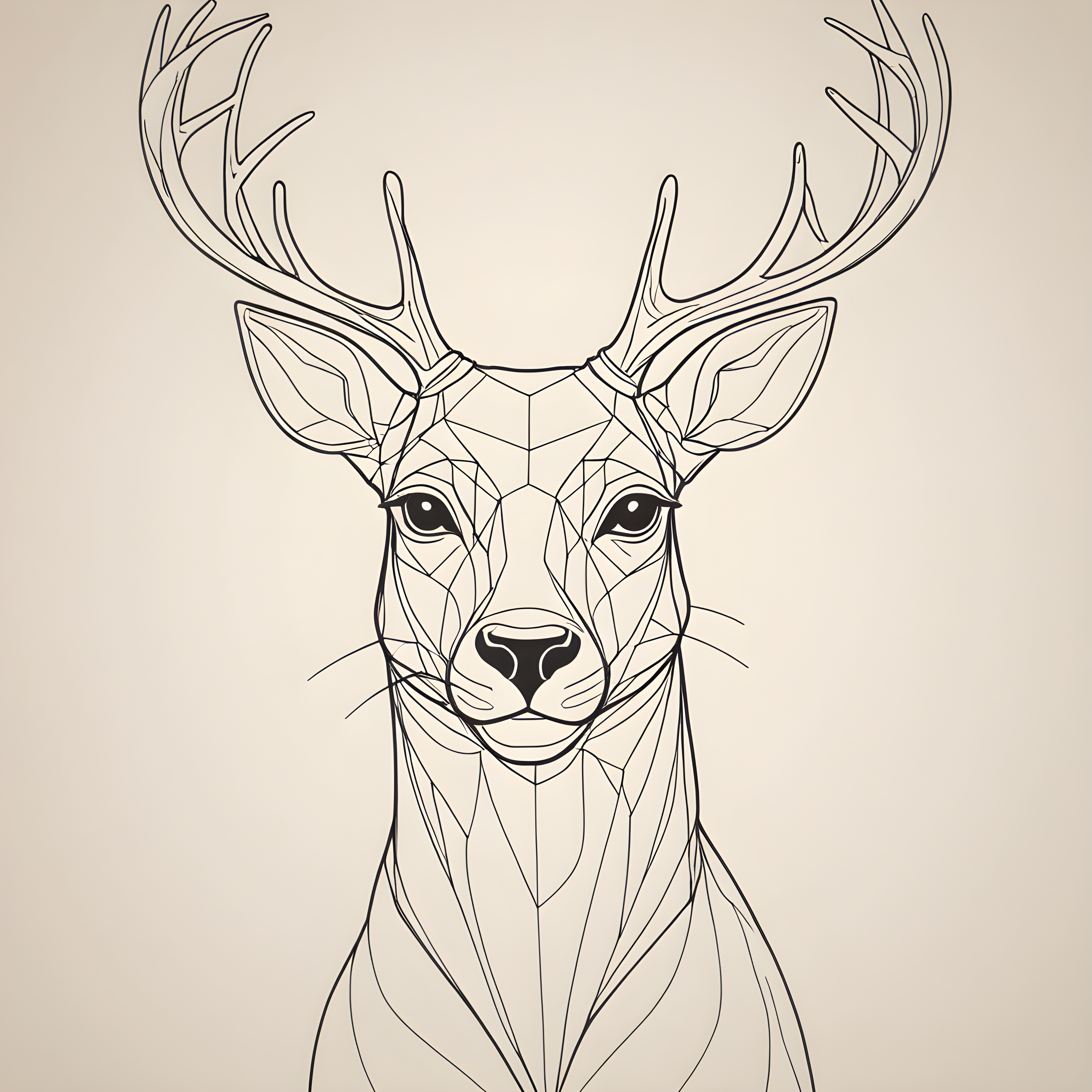 Reindeer Cat — Minimalist Line Art (Romantic)