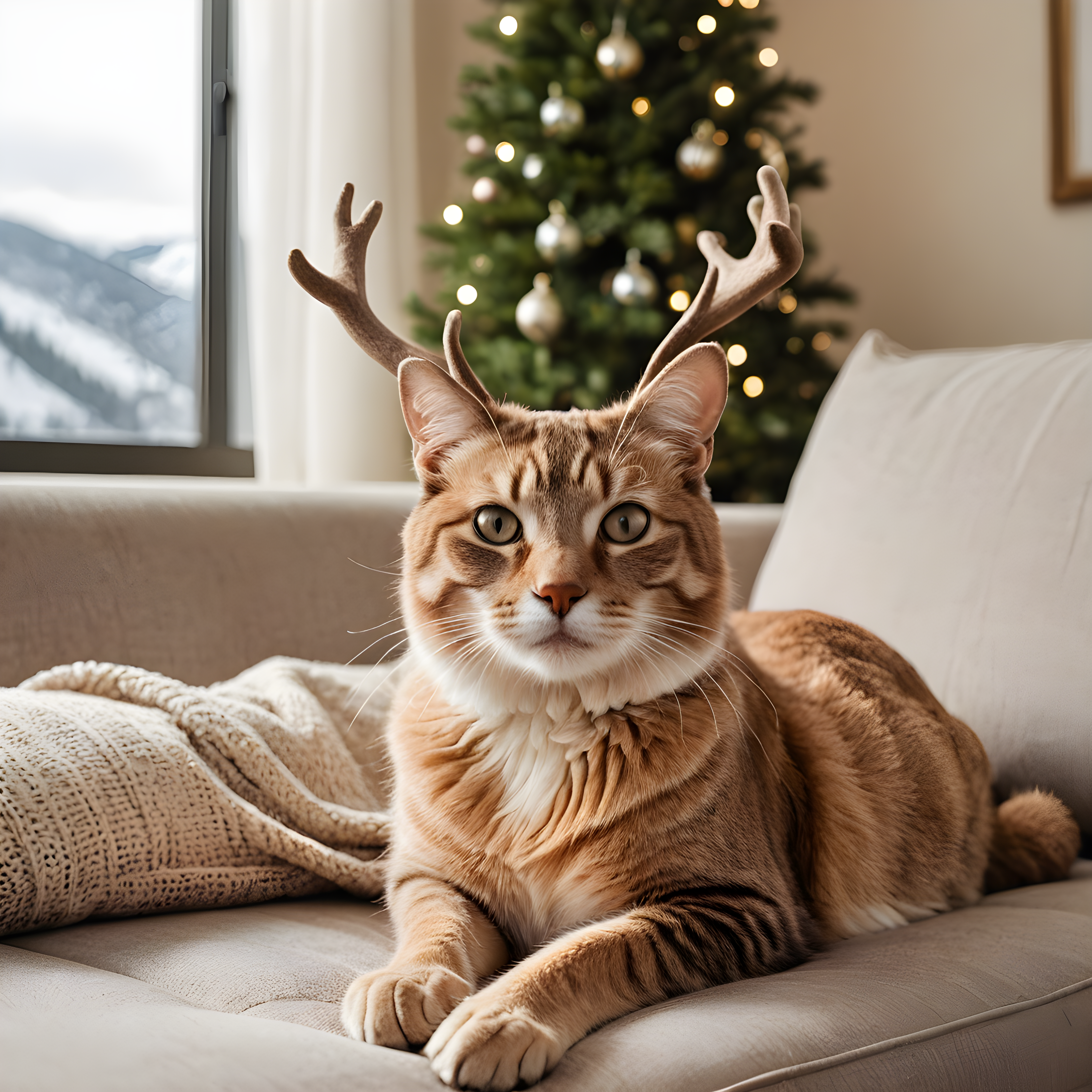 Reindeer Cat — Modern Aesthetic (Lifestyle)