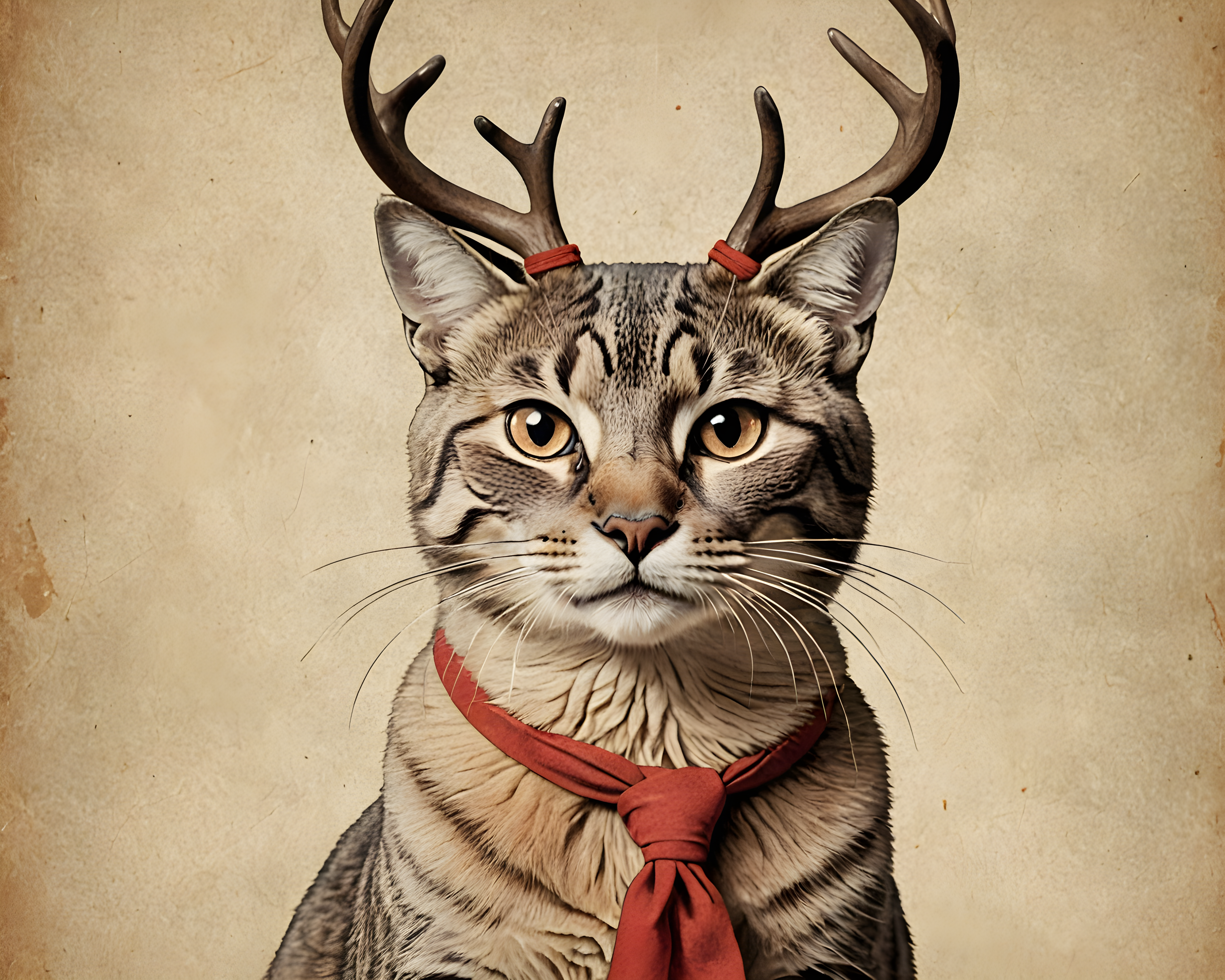 Reindeer Cat — Vintage Poster (Aesthetic)