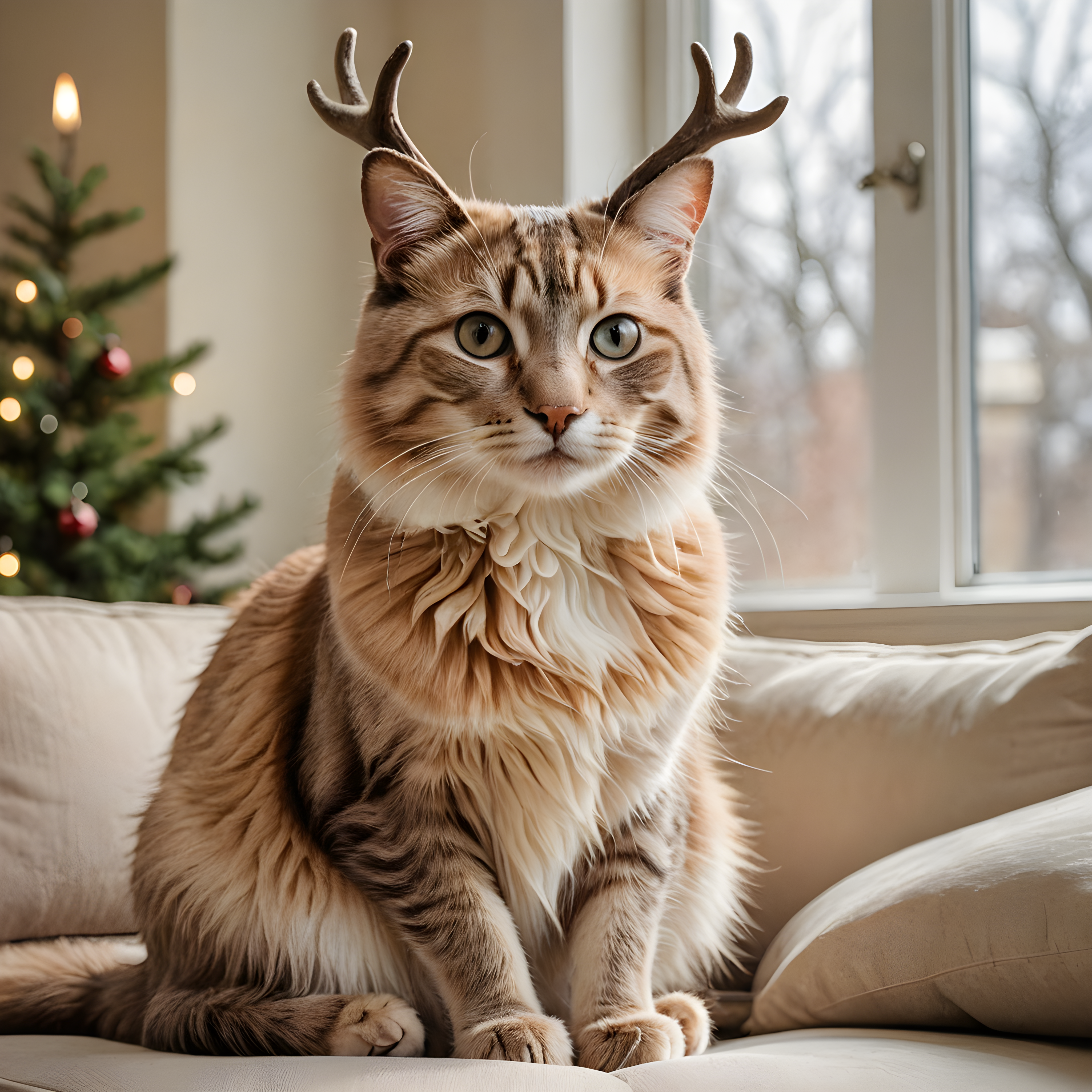 Reindeer Cat — Watercolor (Lifestyle)
