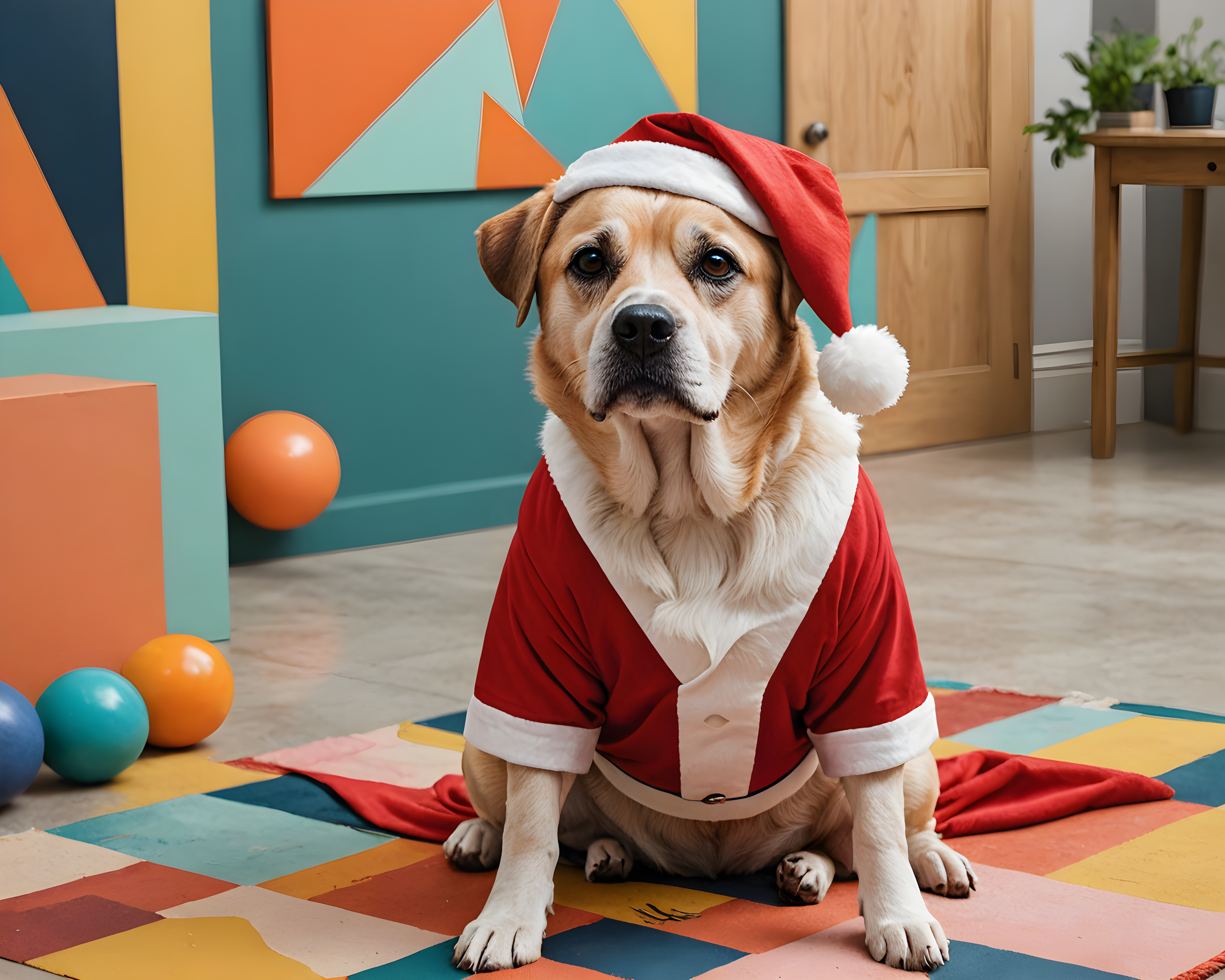Santa Dog — Abstract (Aesthetic)