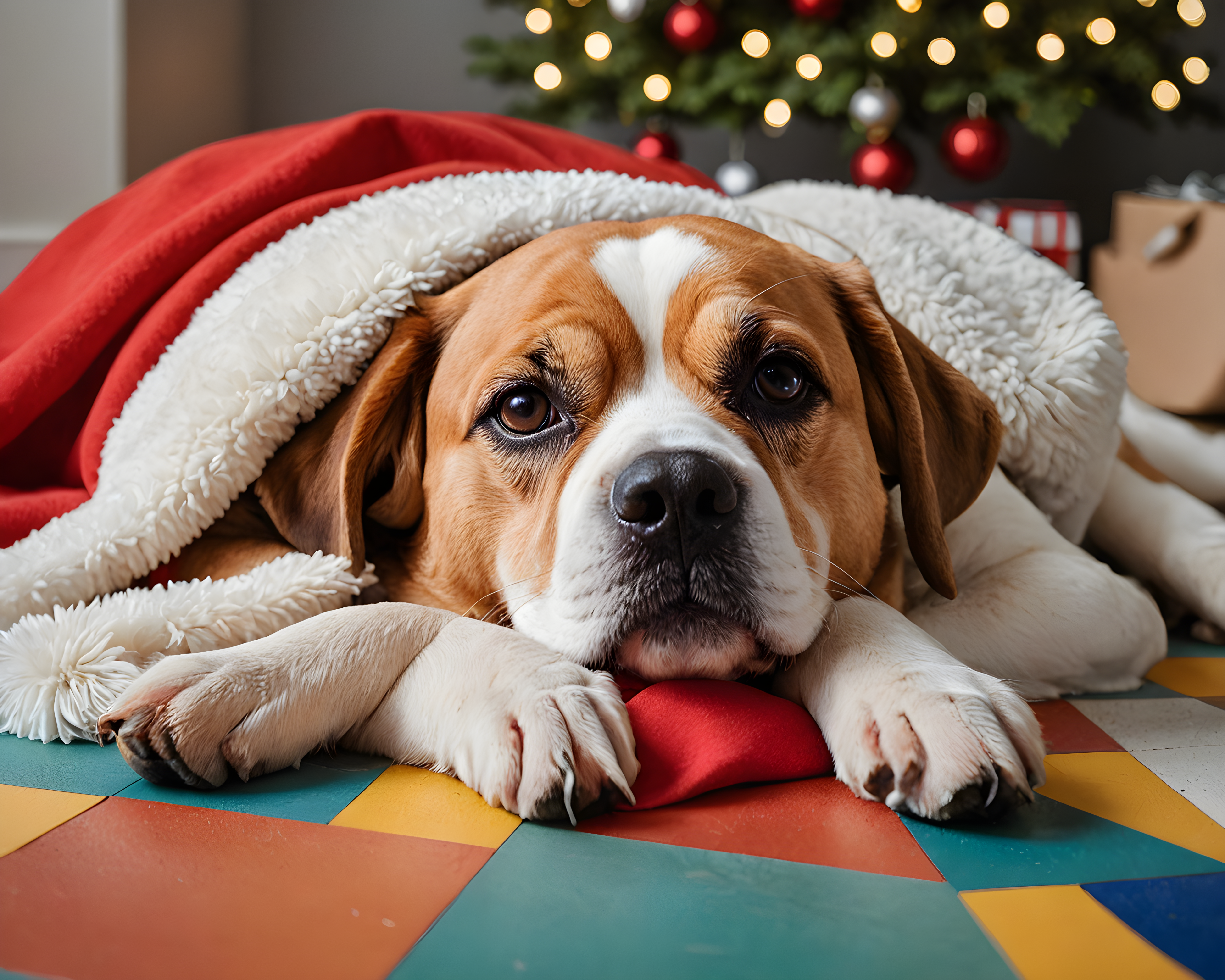Santa Dog — Abstract (Aesthetic)