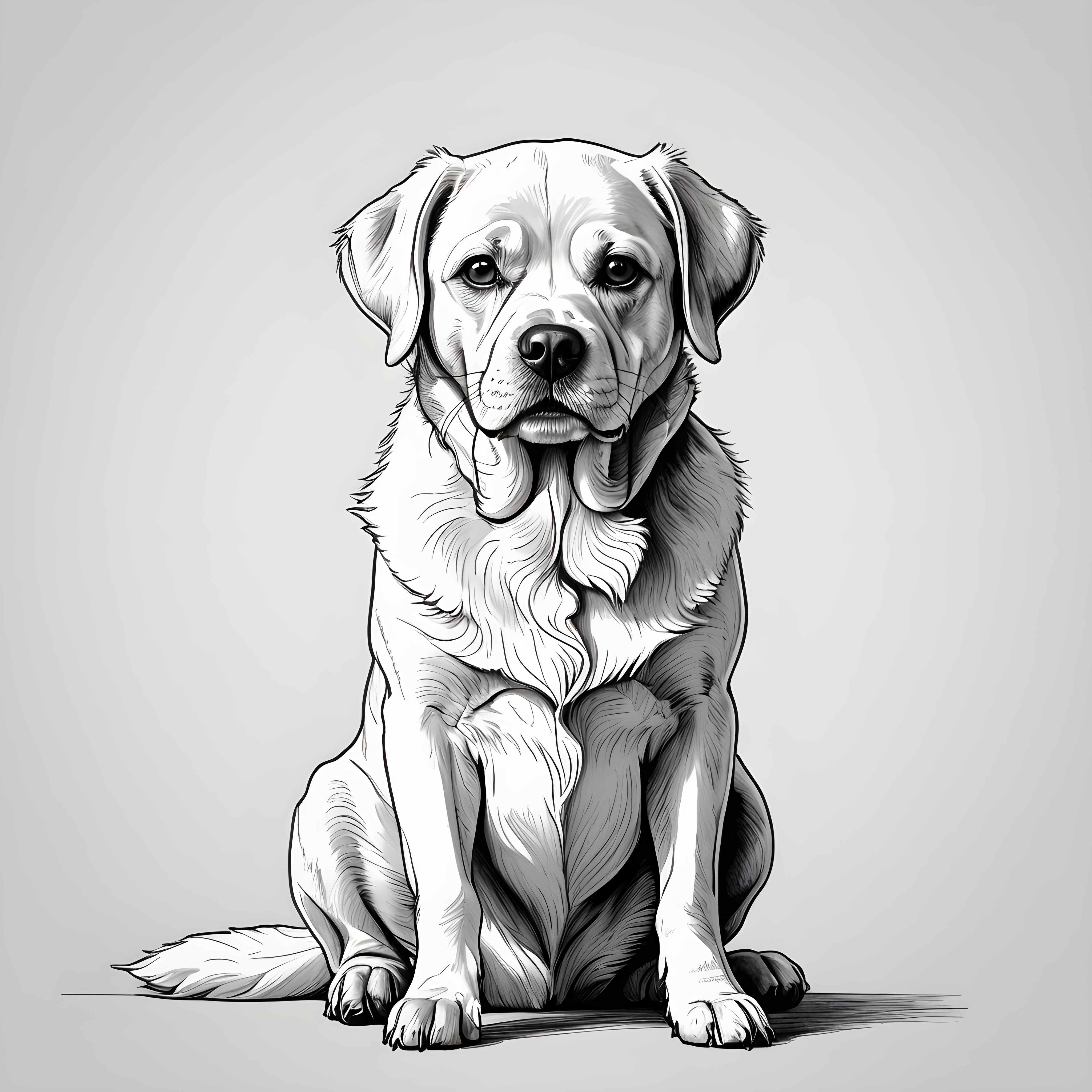 Santa Dog — Minimalist Line Art (Aesthetic)