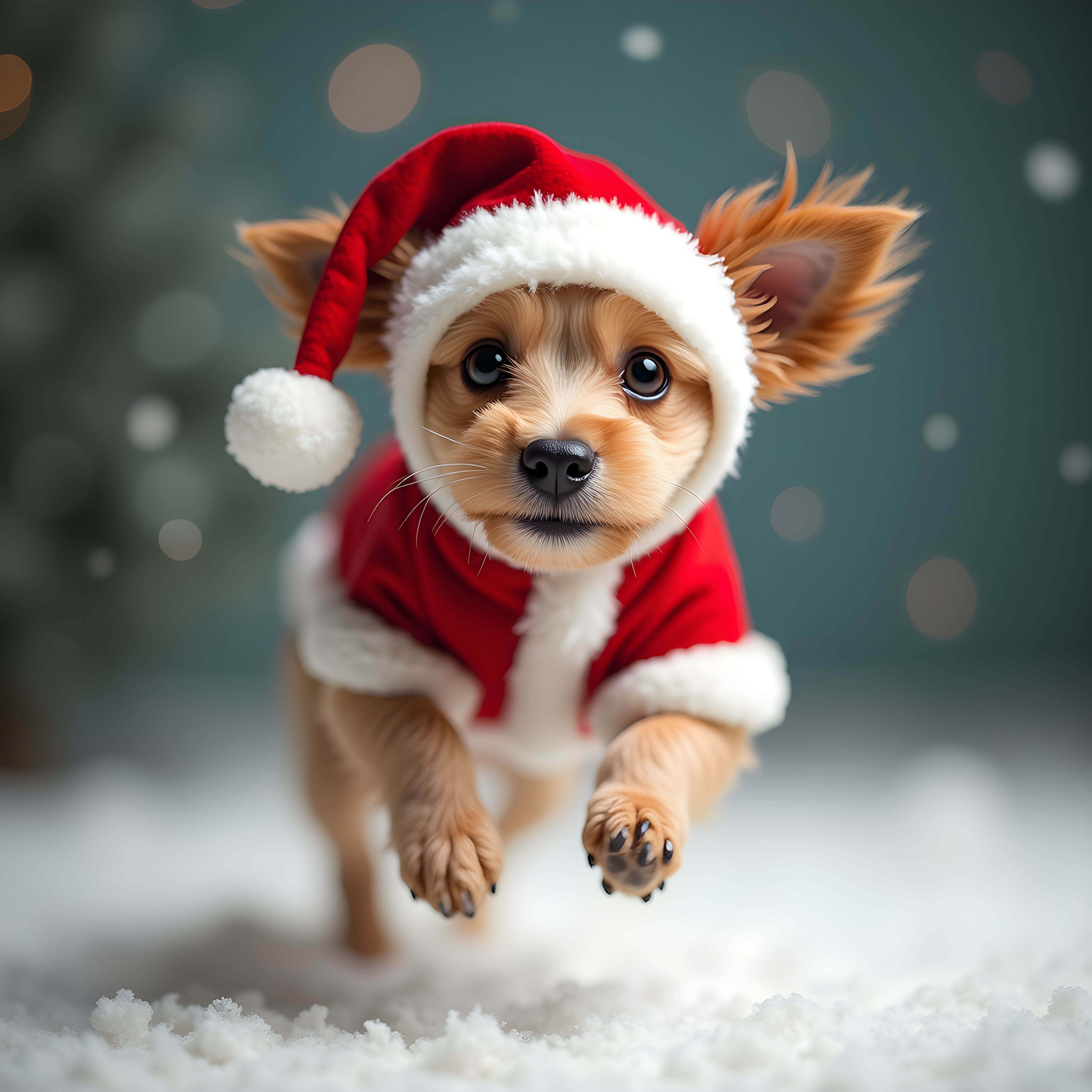 Santa Dog — Realistic (Cute)