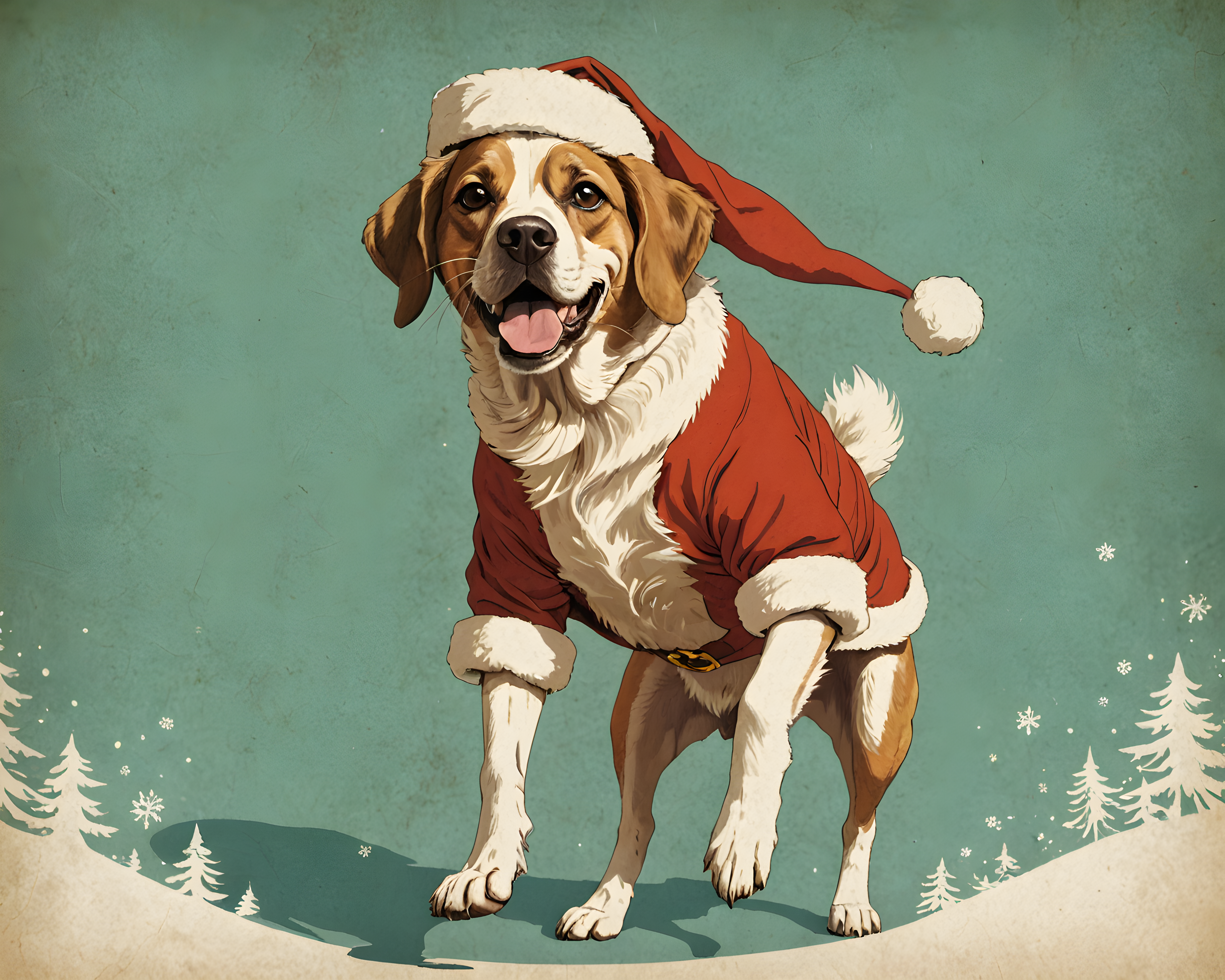 Santa Dog — Retro (Emotional)