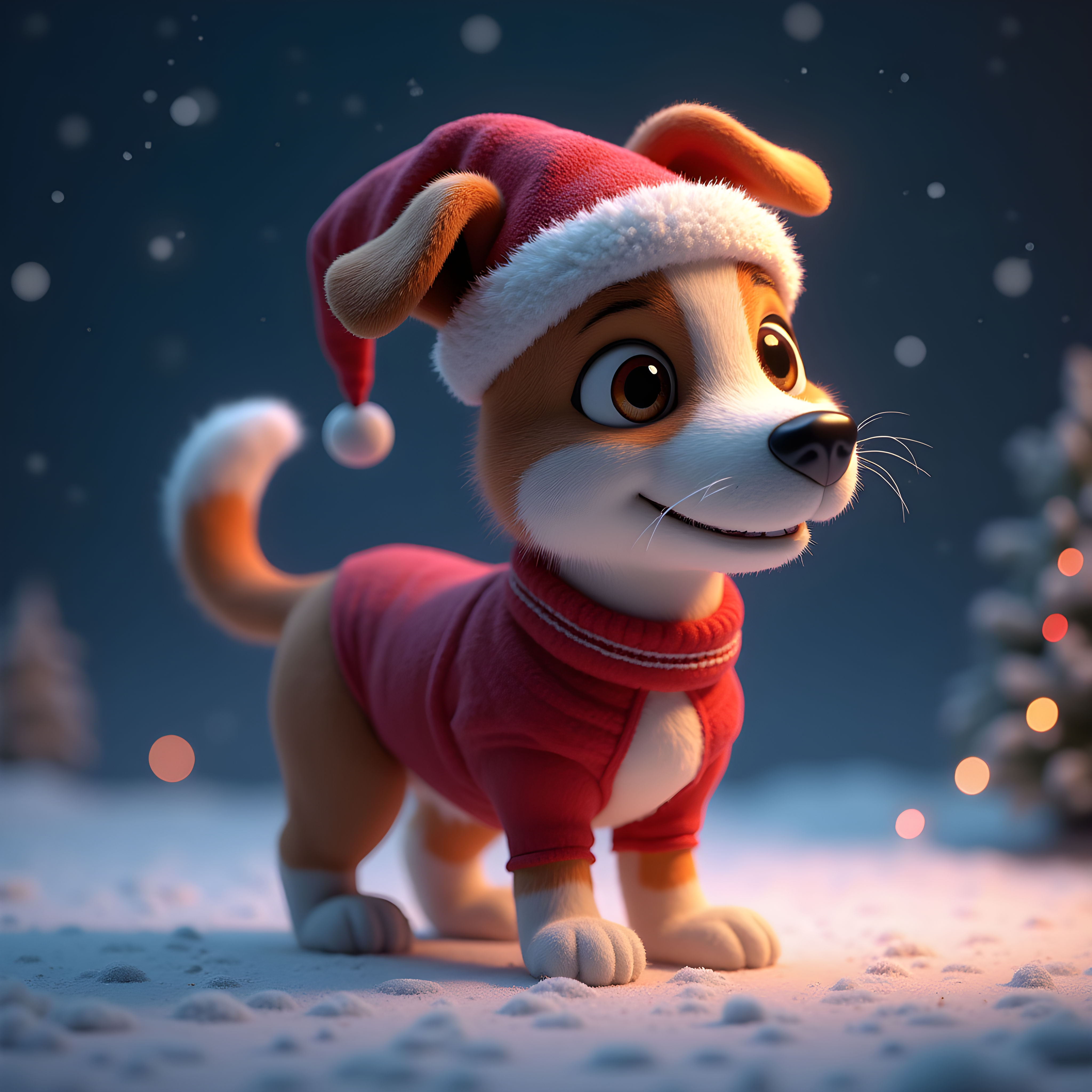 Santa Dog — 3D Render (Fantasy)