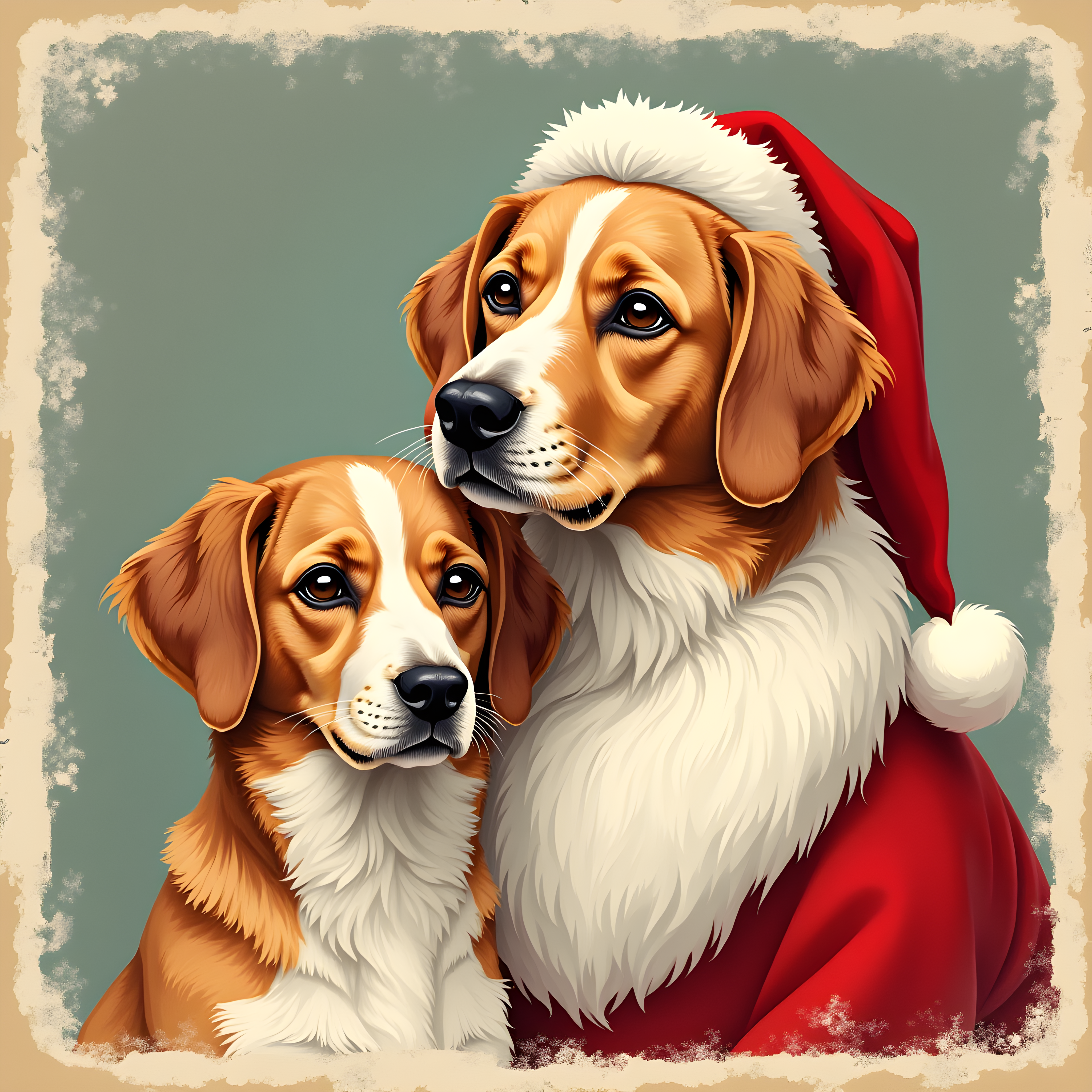 Santa Dog — Vintage Poster (Emotional)